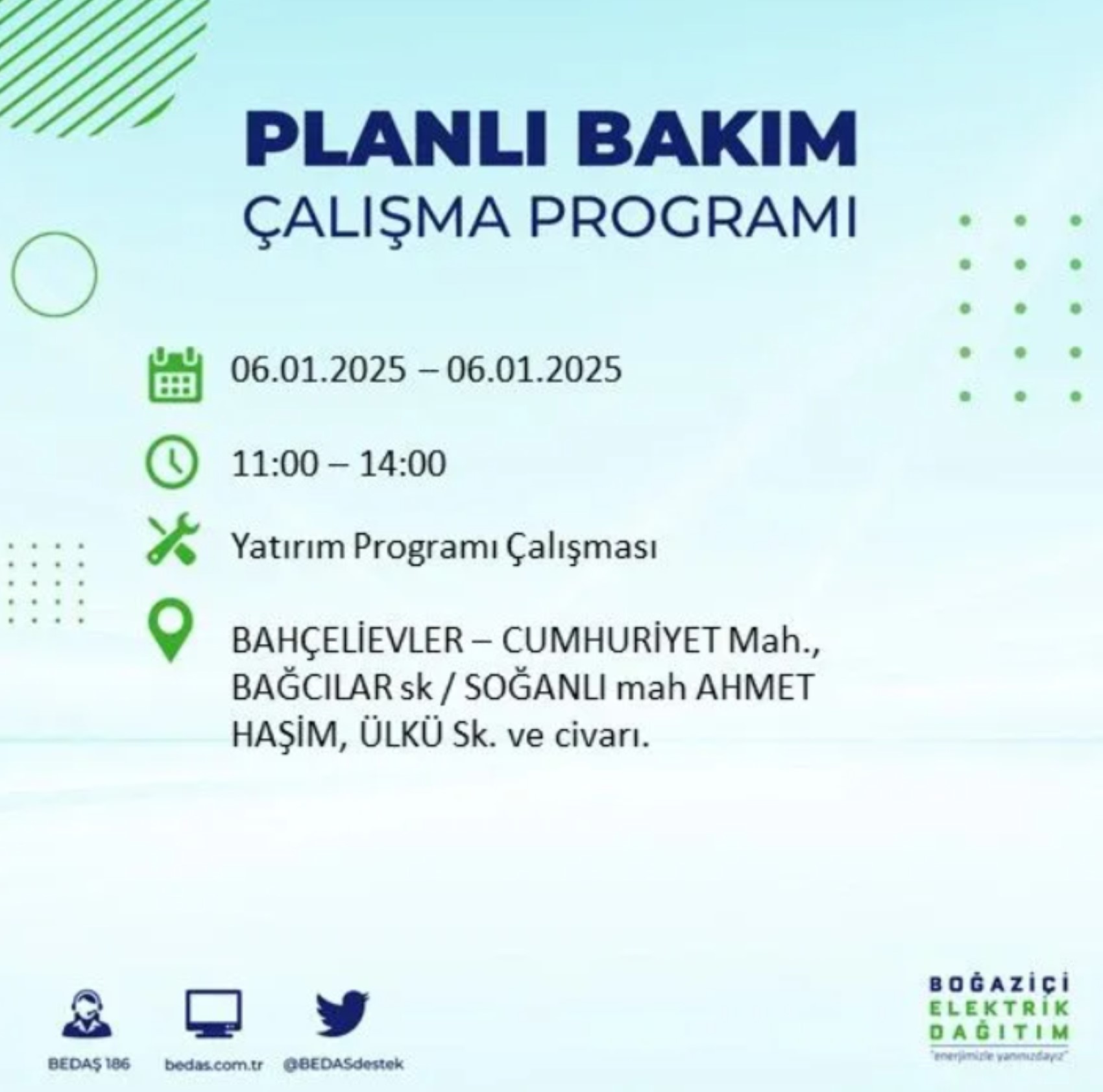 BEDAŞ açıkladı... İstanbul'da elektrik kesintisi: 6 Ocak'ta hangi mahalleler etkilenecek?