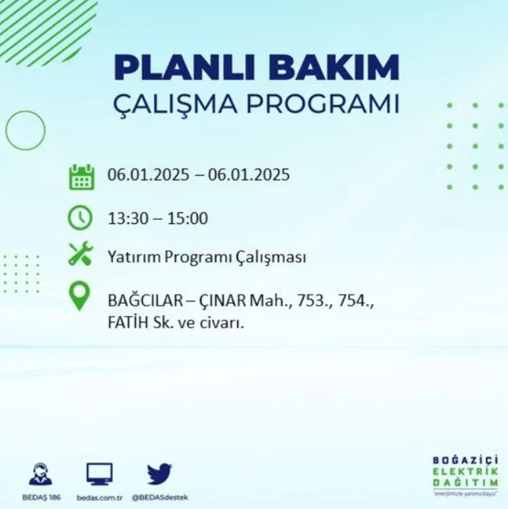 BEDAŞ açıkladı... İstanbul'da elektrik kesintisi: 6 Ocak'ta hangi mahalleler etkilenecek?