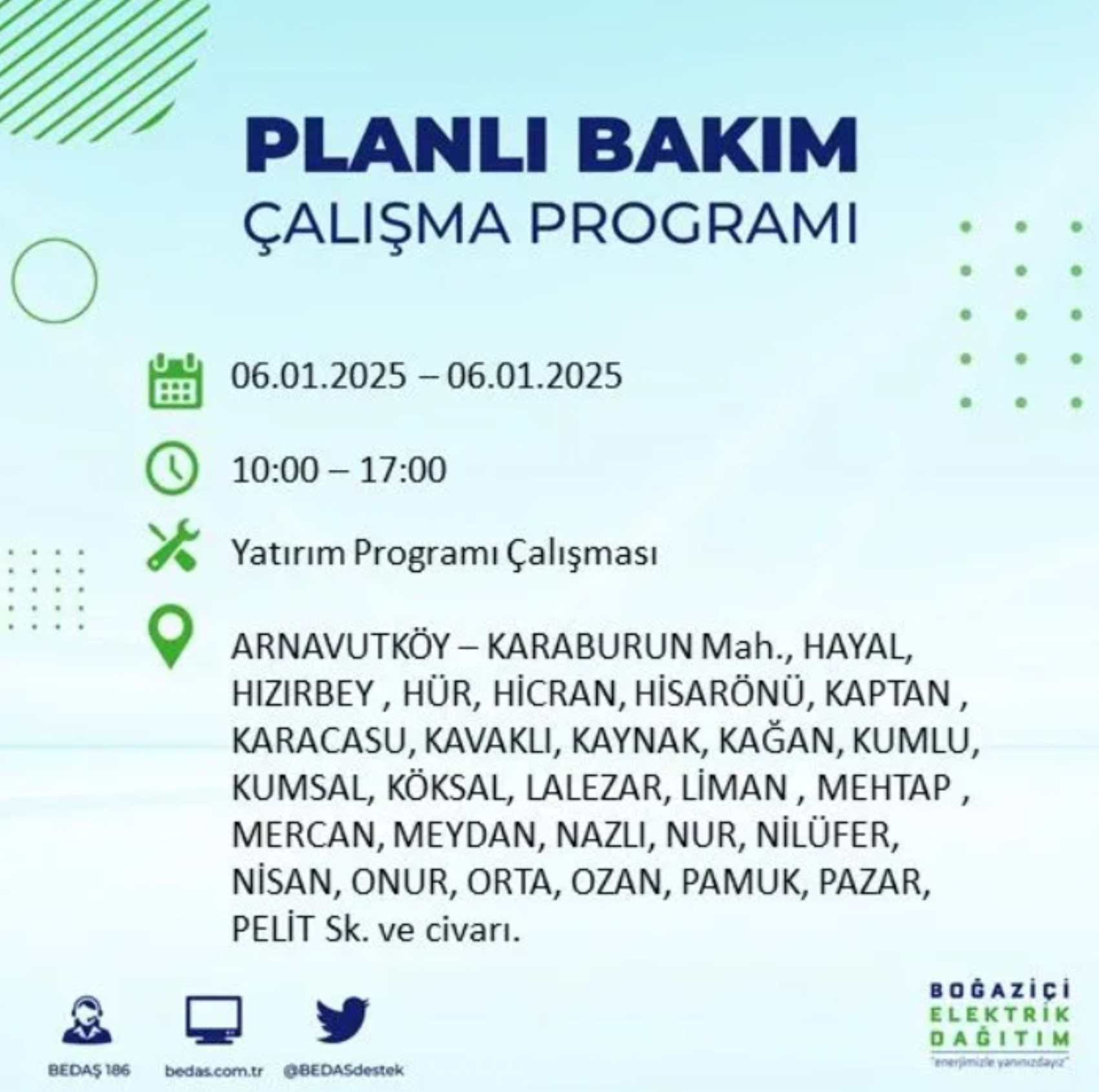 BEDAŞ açıkladı... İstanbul'da elektrik kesintisi: 6 Ocak'ta hangi mahalleler etkilenecek?