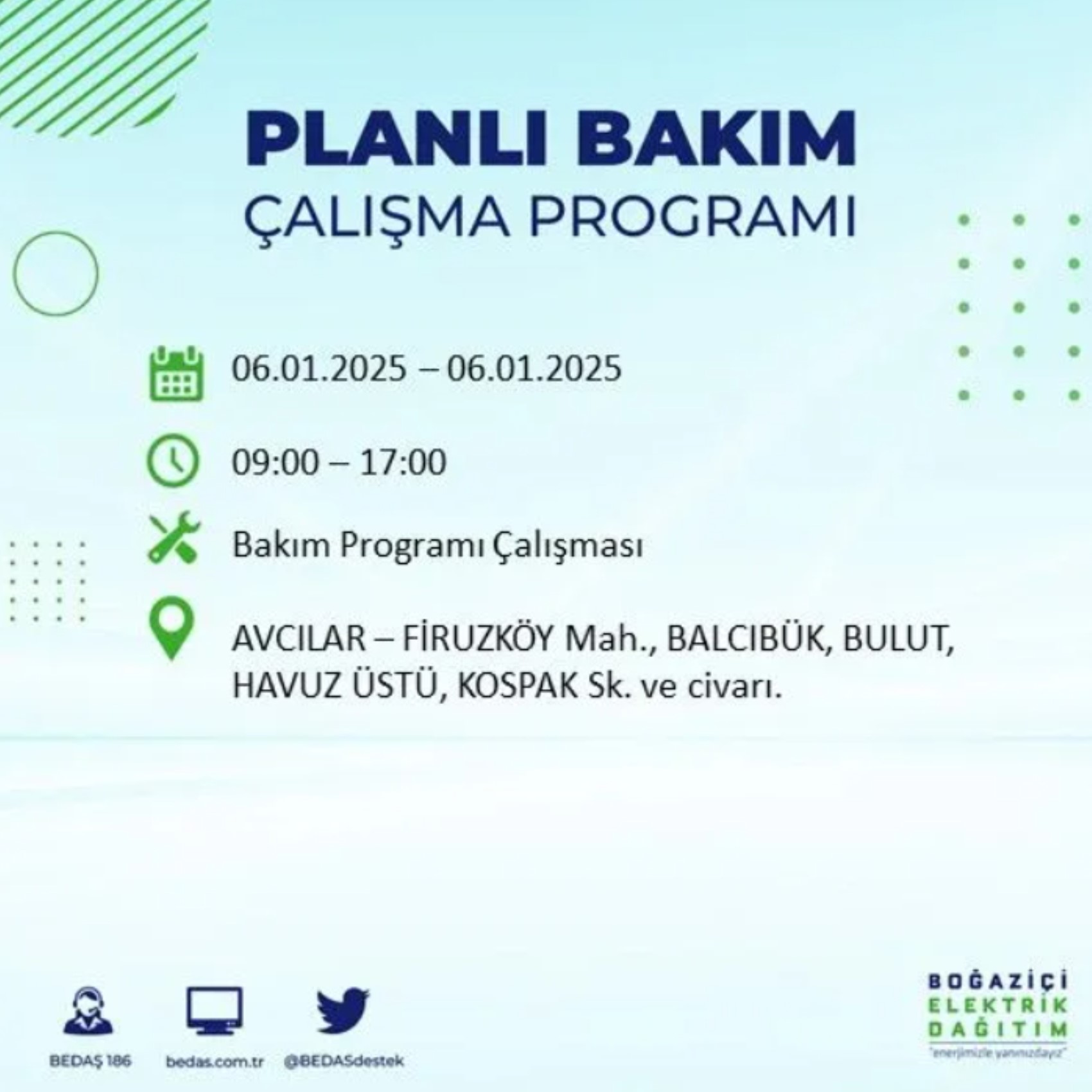 BEDAŞ açıkladı... İstanbul'da elektrik kesintisi: 6 Ocak'ta hangi mahalleler etkilenecek?