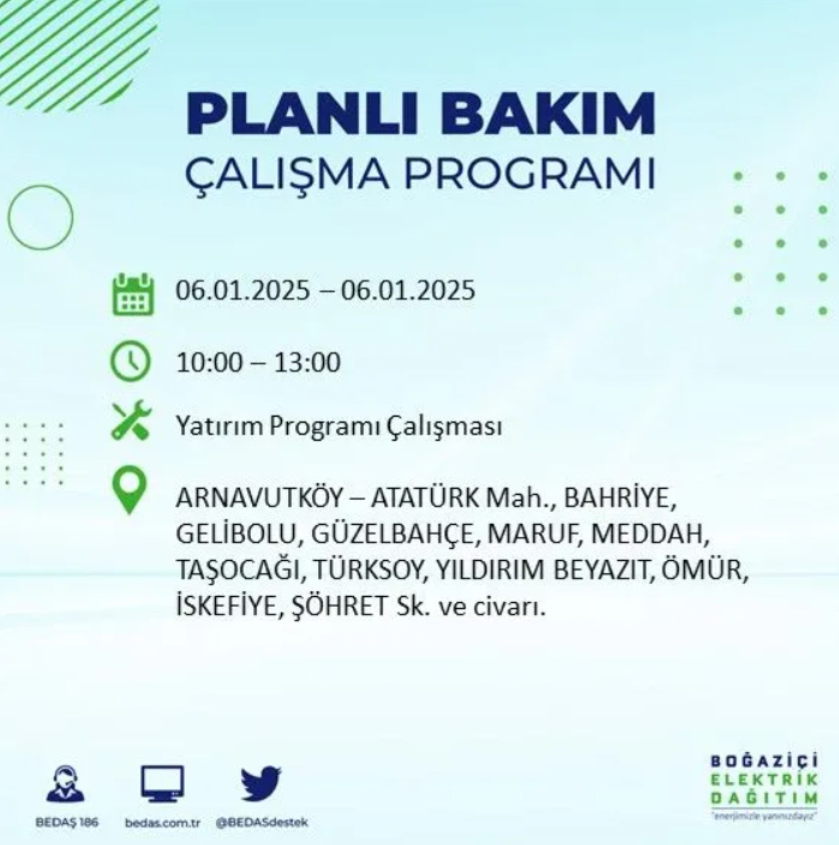 BEDAŞ açıkladı... İstanbul'da elektrik kesintisi: 6 Ocak'ta hangi mahalleler etkilenecek?