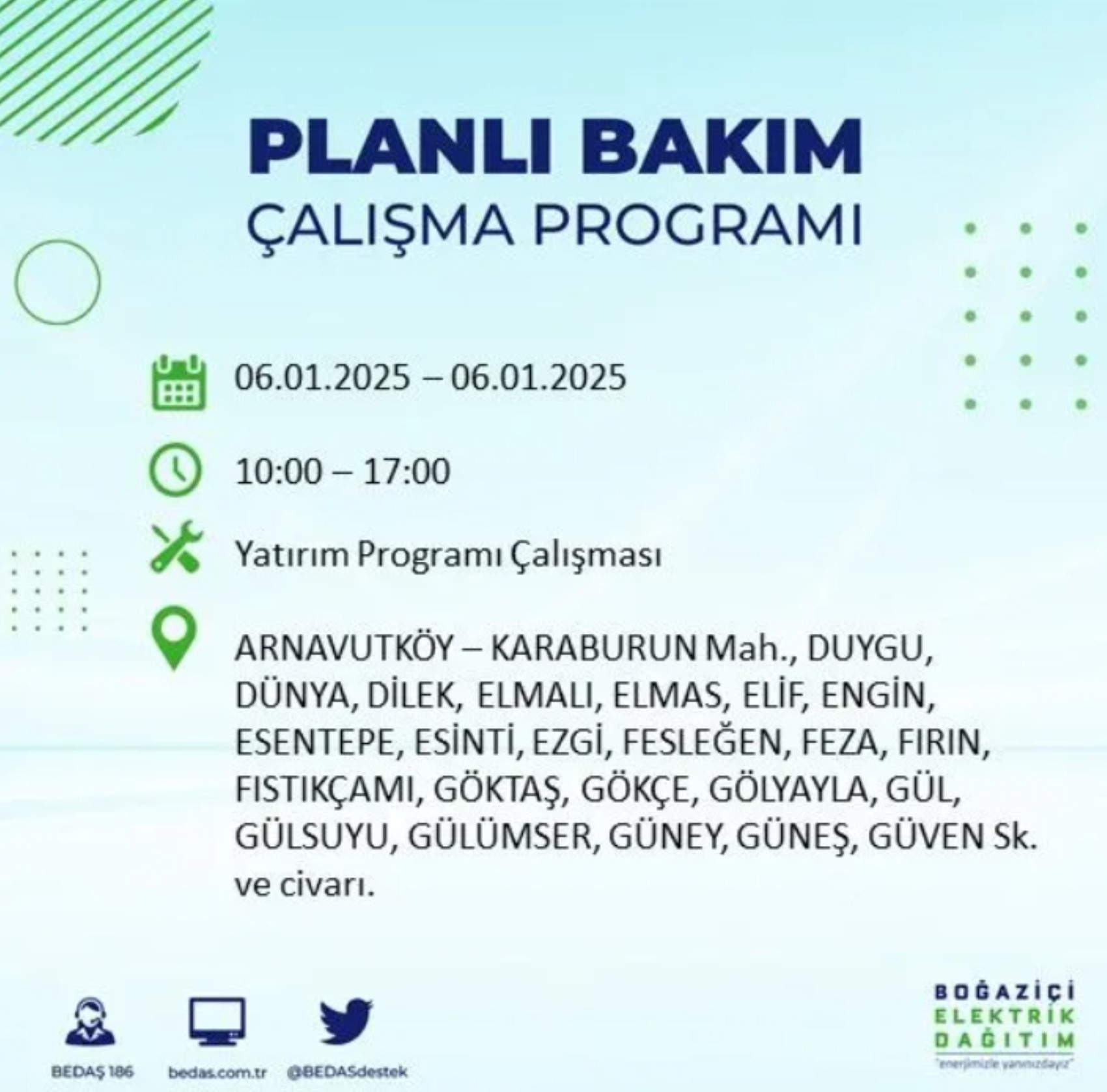 BEDAŞ açıkladı... İstanbul'da elektrik kesintisi: 6 Ocak'ta hangi mahalleler etkilenecek?