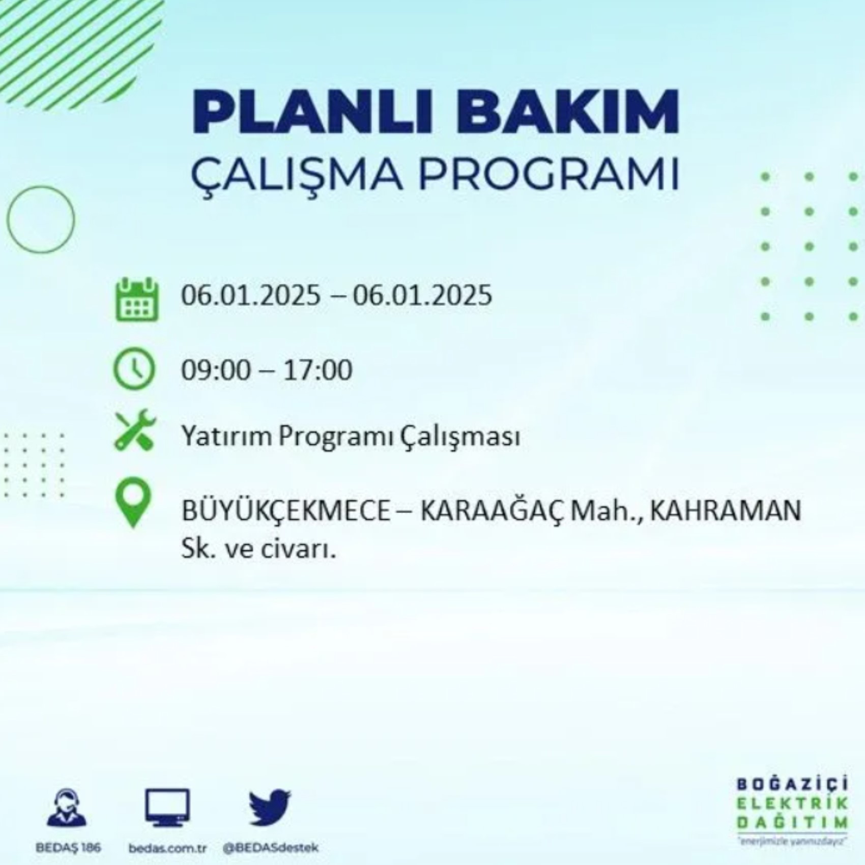 BEDAŞ açıkladı... İstanbul'da elektrik kesintisi: 6 Ocak'ta hangi mahalleler etkilenecek?