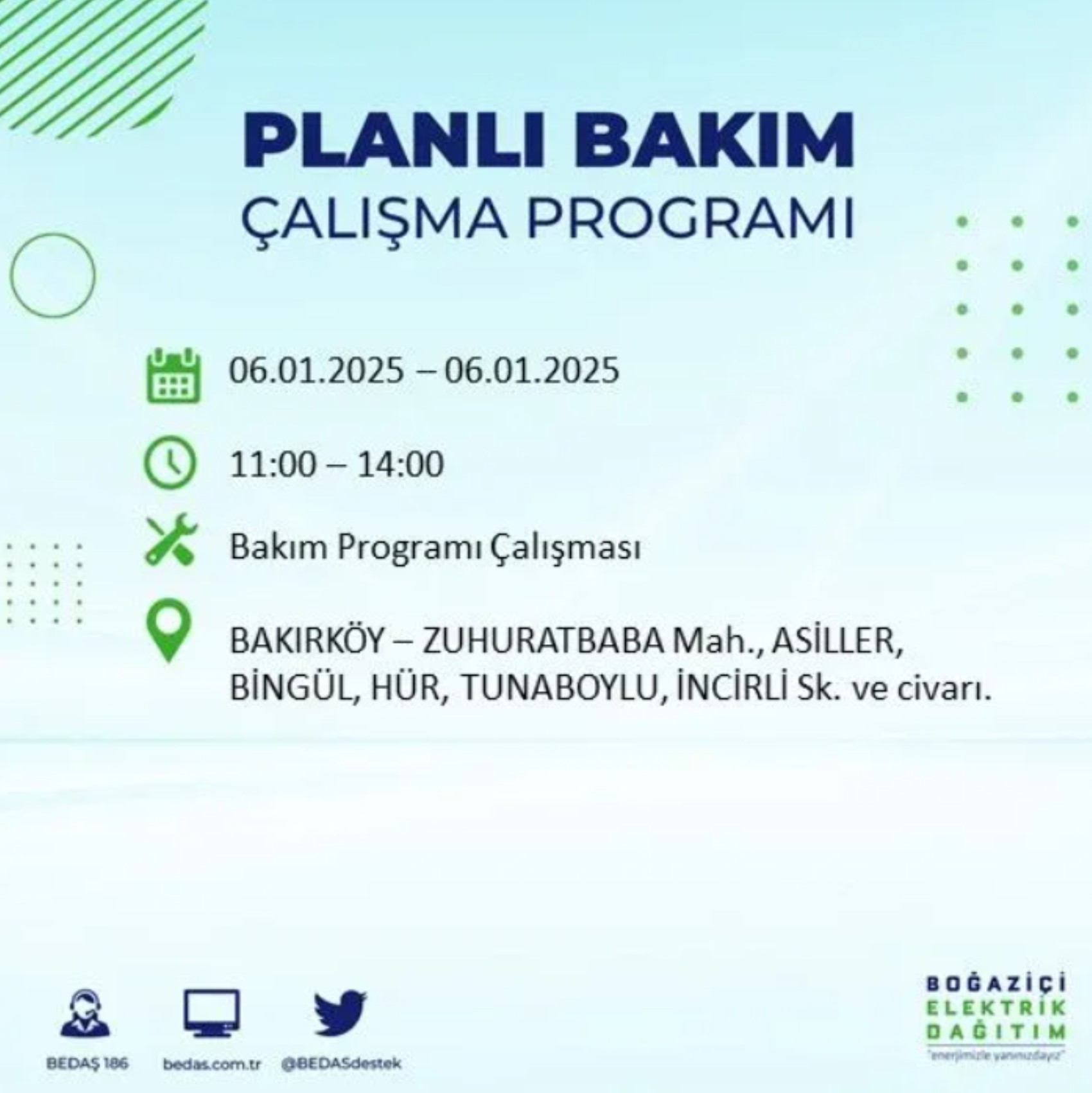 BEDAŞ açıkladı... İstanbul'da elektrik kesintisi: 6 Ocak'ta hangi mahalleler etkilenecek?