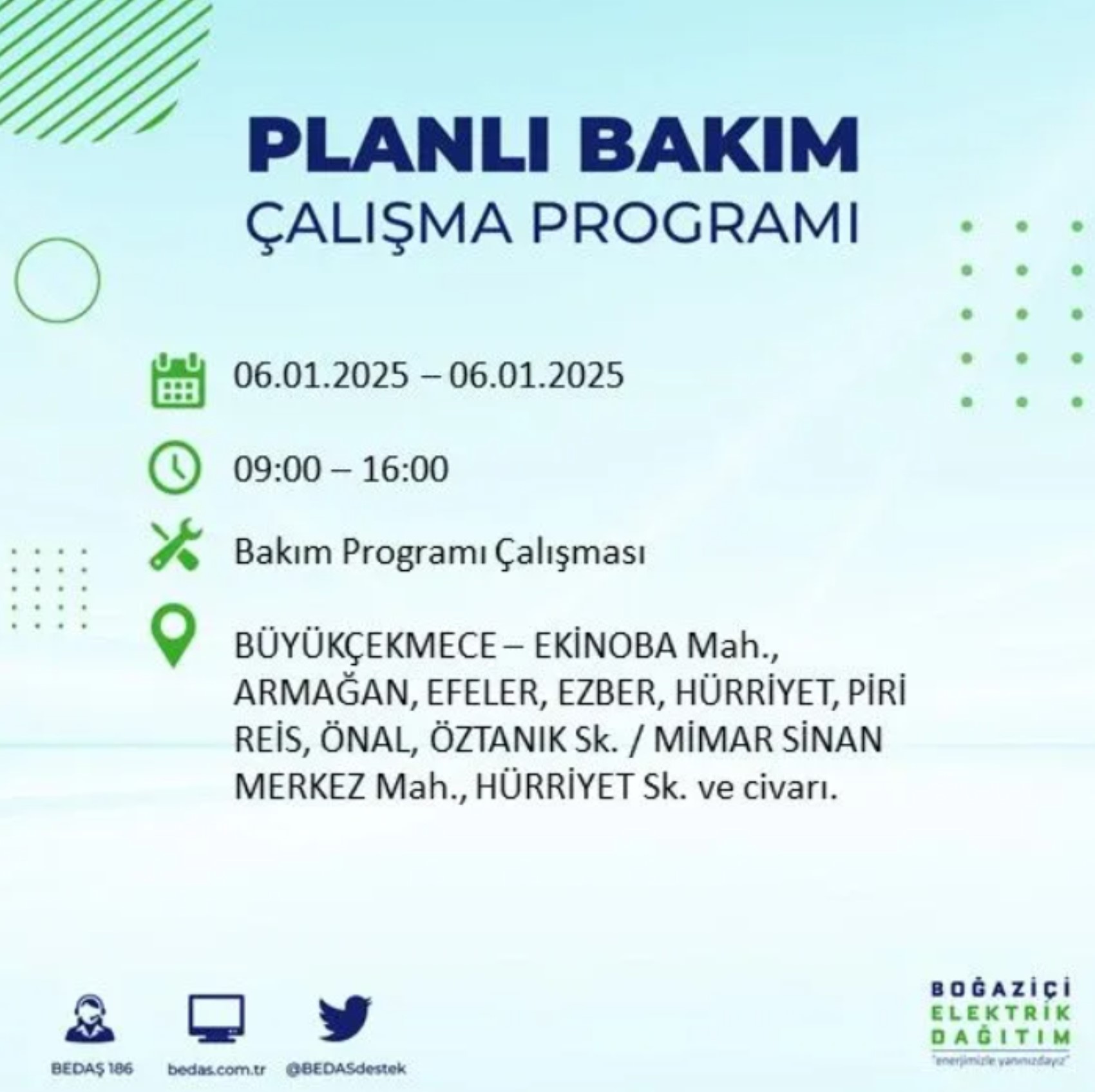 BEDAŞ açıkladı... İstanbul'da elektrik kesintisi: 6 Ocak'ta hangi mahalleler etkilenecek?