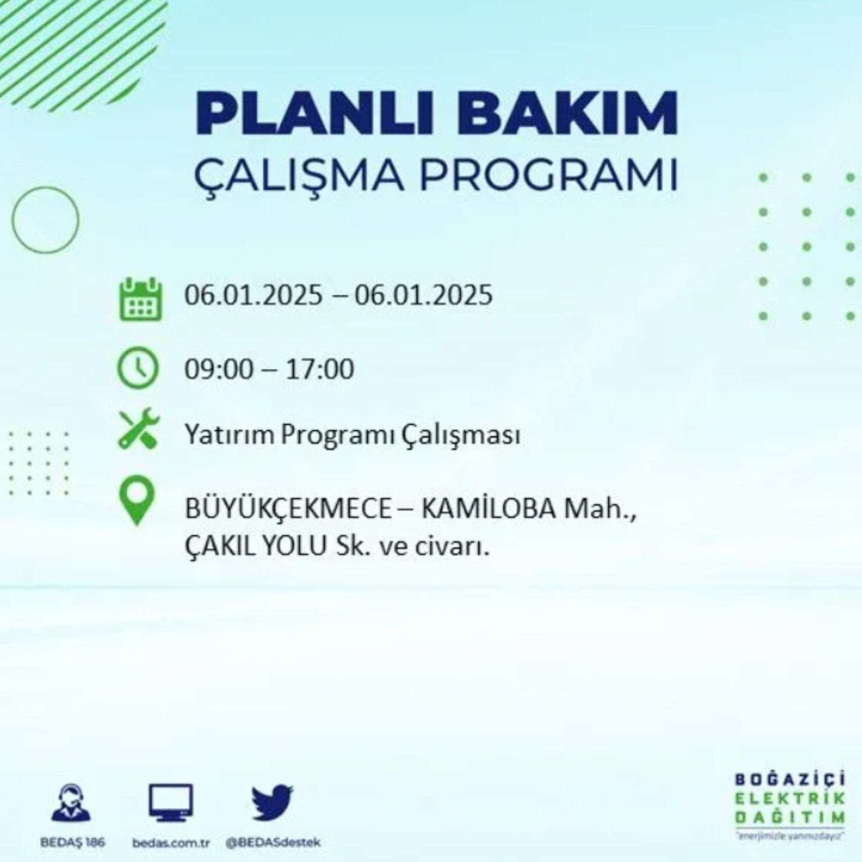 BEDAŞ açıkladı... İstanbul'da elektrik kesintisi: 6 Ocak'ta hangi mahalleler etkilenecek?