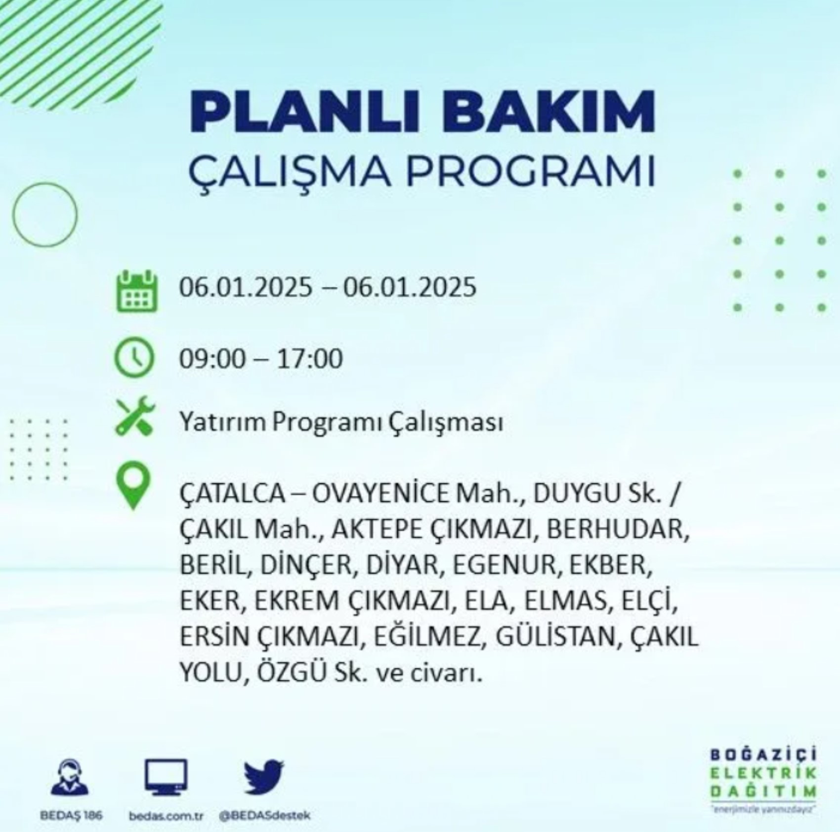 BEDAŞ açıkladı... İstanbul'da elektrik kesintisi: 6 Ocak'ta hangi mahalleler etkilenecek?