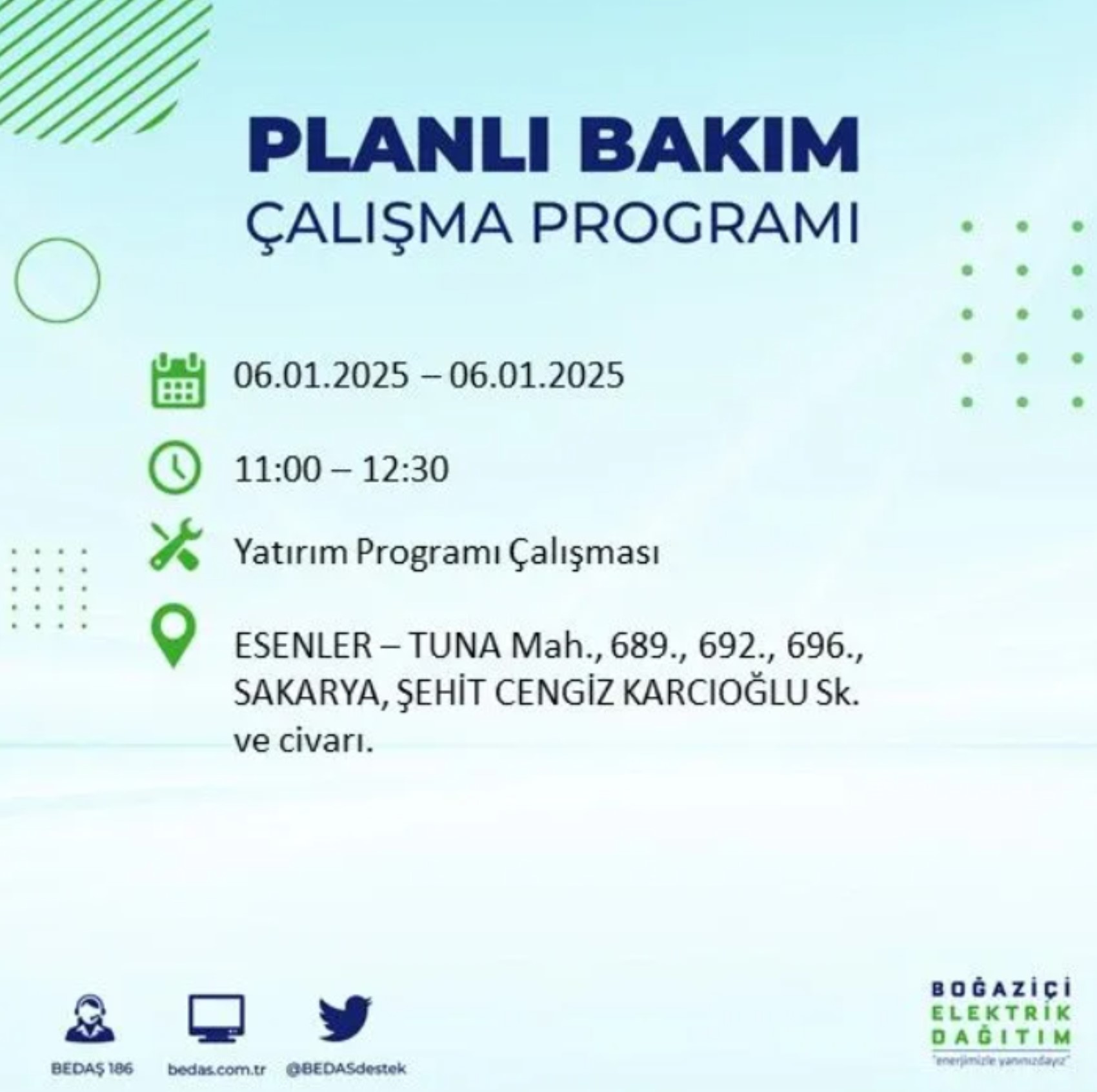 BEDAŞ açıkladı... İstanbul'da elektrik kesintisi: 6 Ocak'ta hangi mahalleler etkilenecek?