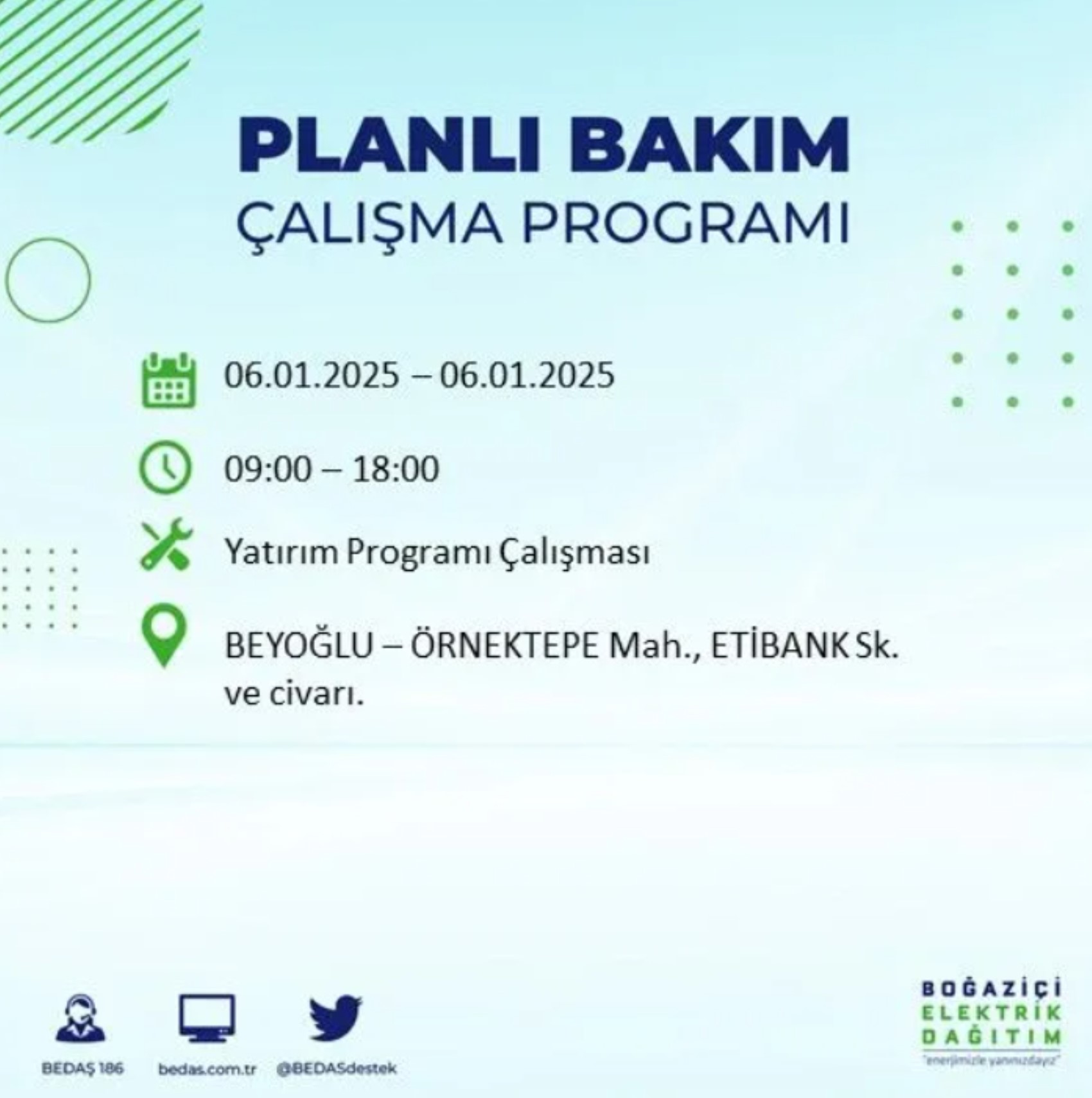 BEDAŞ açıkladı... İstanbul'da elektrik kesintisi: 6 Ocak'ta hangi mahalleler etkilenecek?