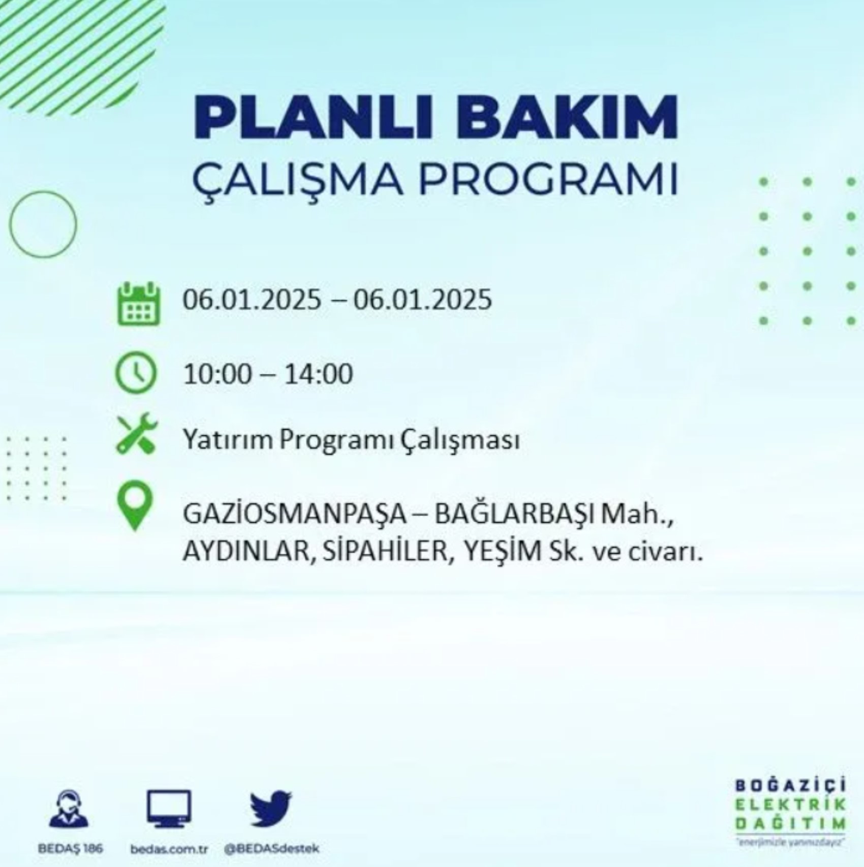 BEDAŞ açıkladı... İstanbul'da elektrik kesintisi: 6 Ocak'ta hangi mahalleler etkilenecek?