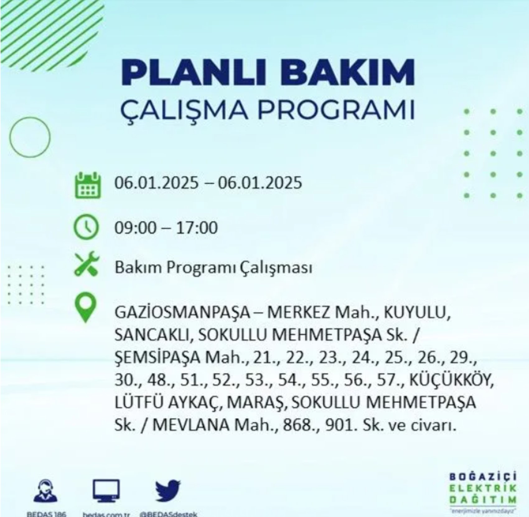 BEDAŞ açıkladı... İstanbul'da elektrik kesintisi: 6 Ocak'ta hangi mahalleler etkilenecek?