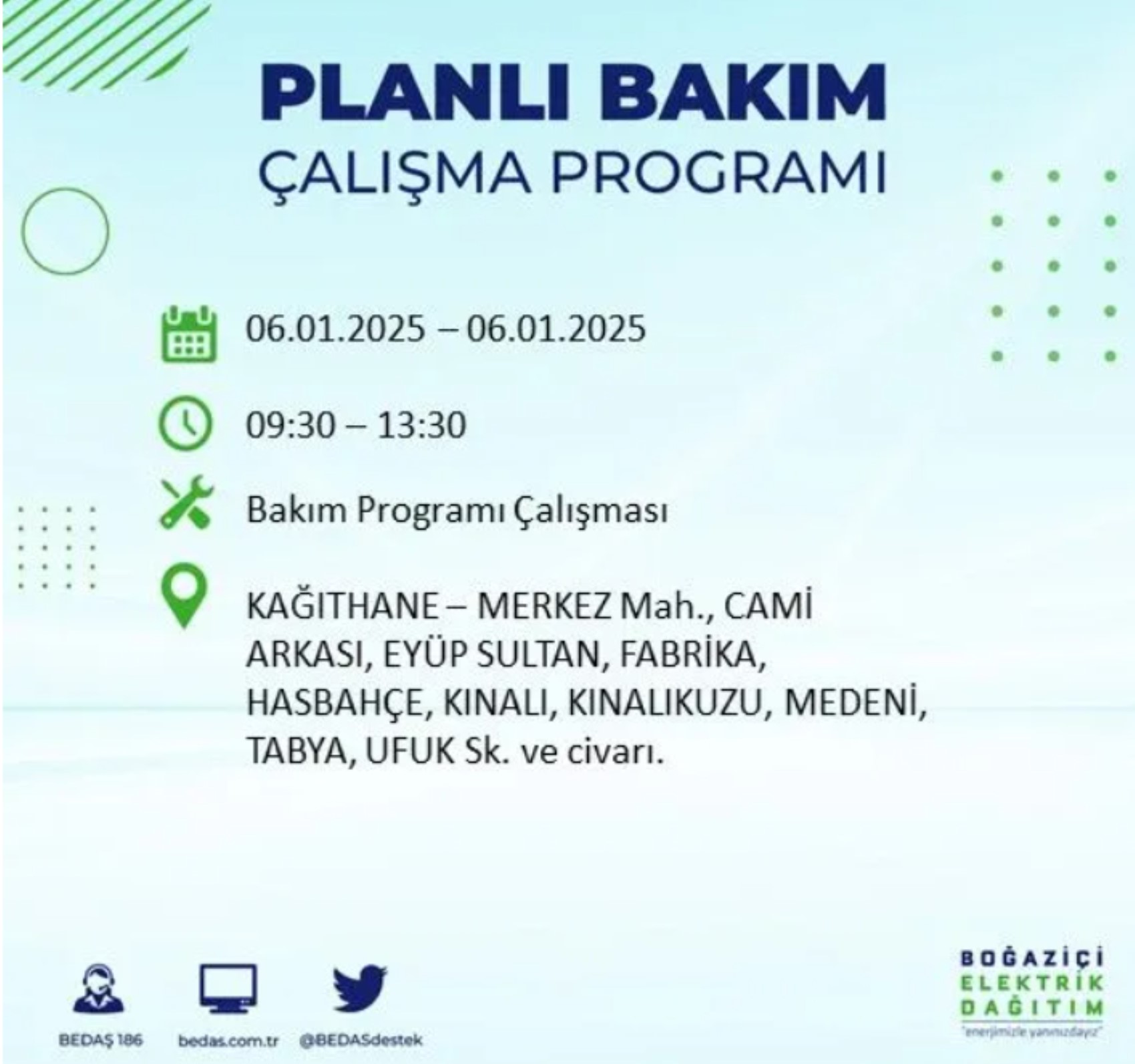 BEDAŞ açıkladı... İstanbul'da elektrik kesintisi: 6 Ocak'ta hangi mahalleler etkilenecek?