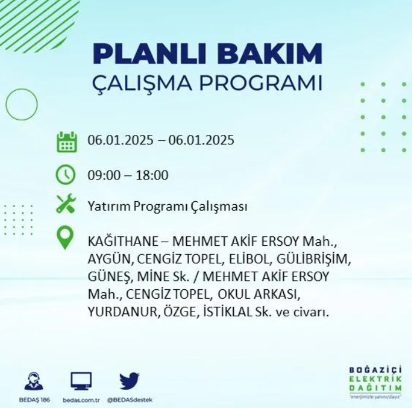 BEDAŞ açıkladı... İstanbul'da elektrik kesintisi: 6 Ocak'ta hangi mahalleler etkilenecek?