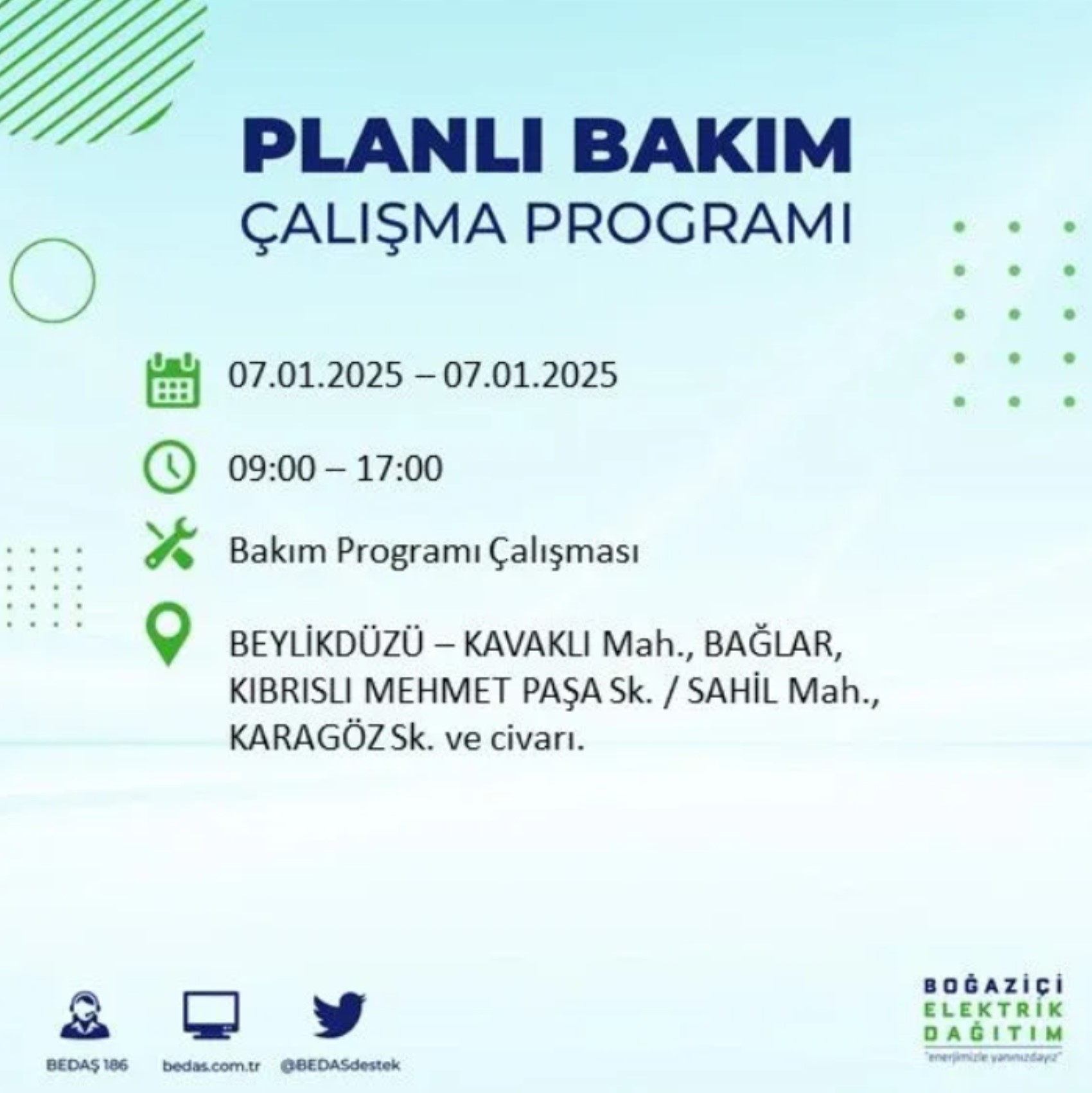 BEDAŞ açıkladı... İstanbul'da elektrik kesintisi: 7 Ocak'ta hangi mahalleler etkilenecek?