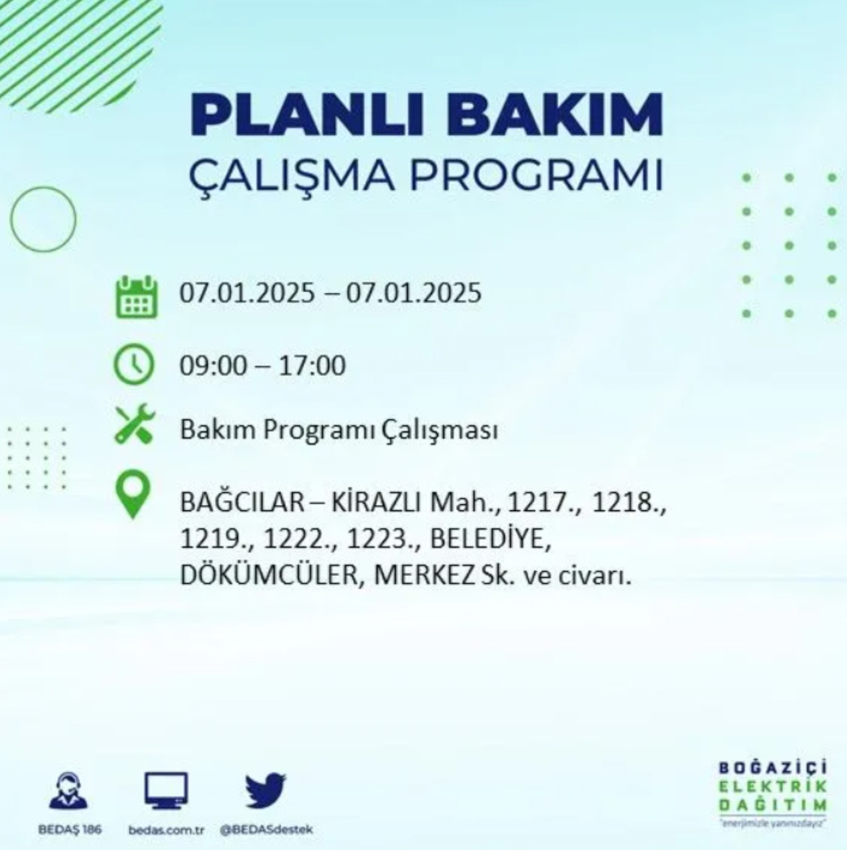 BEDAŞ açıkladı... İstanbul'da elektrik kesintisi: 7 Ocak'ta hangi mahalleler etkilenecek?