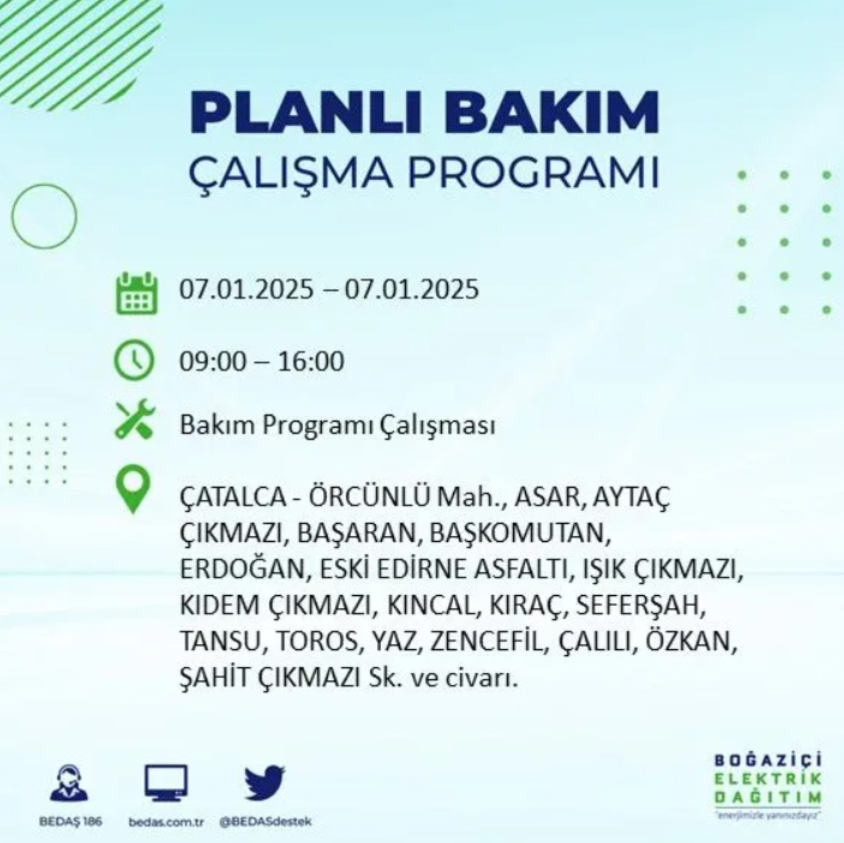 BEDAŞ açıkladı... İstanbul'da elektrik kesintisi: 7 Ocak'ta hangi mahalleler etkilenecek?