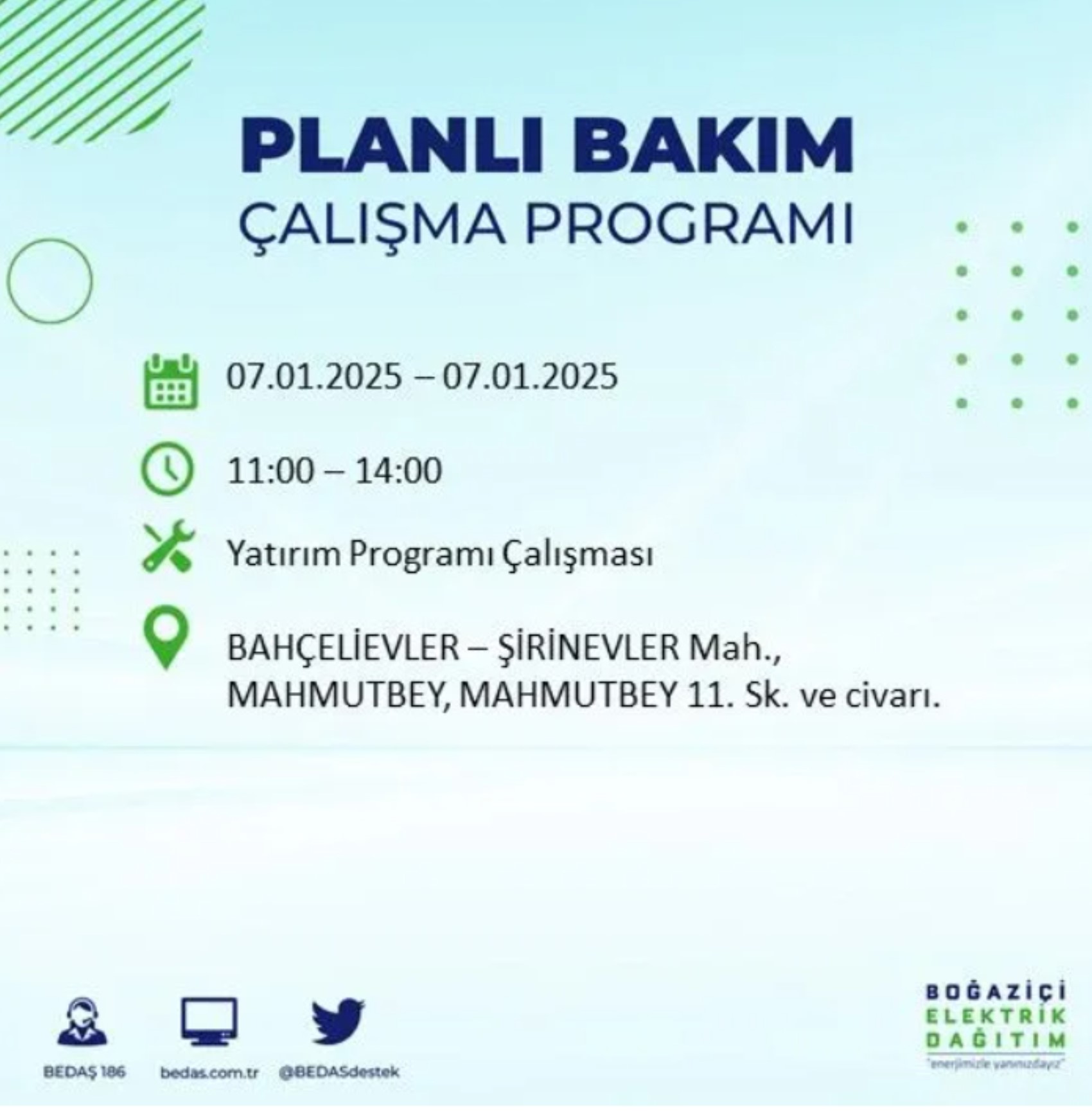 BEDAŞ açıkladı... İstanbul'da elektrik kesintisi: 7 Ocak'ta hangi mahalleler etkilenecek?