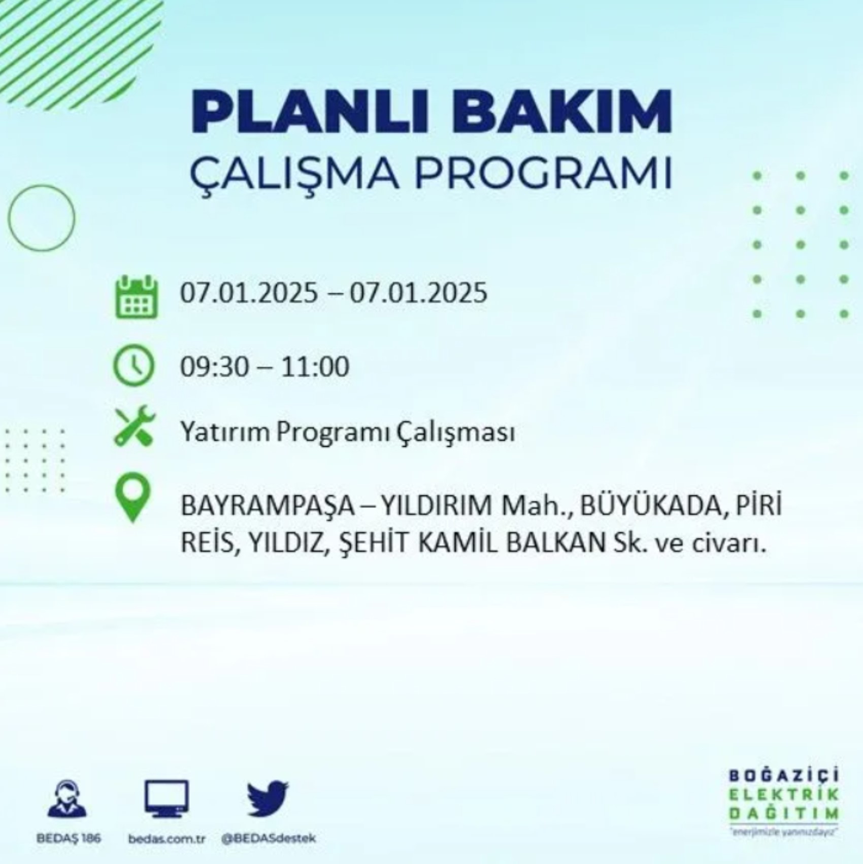 BEDAŞ açıkladı... İstanbul'da elektrik kesintisi: 7 Ocak'ta hangi mahalleler etkilenecek?