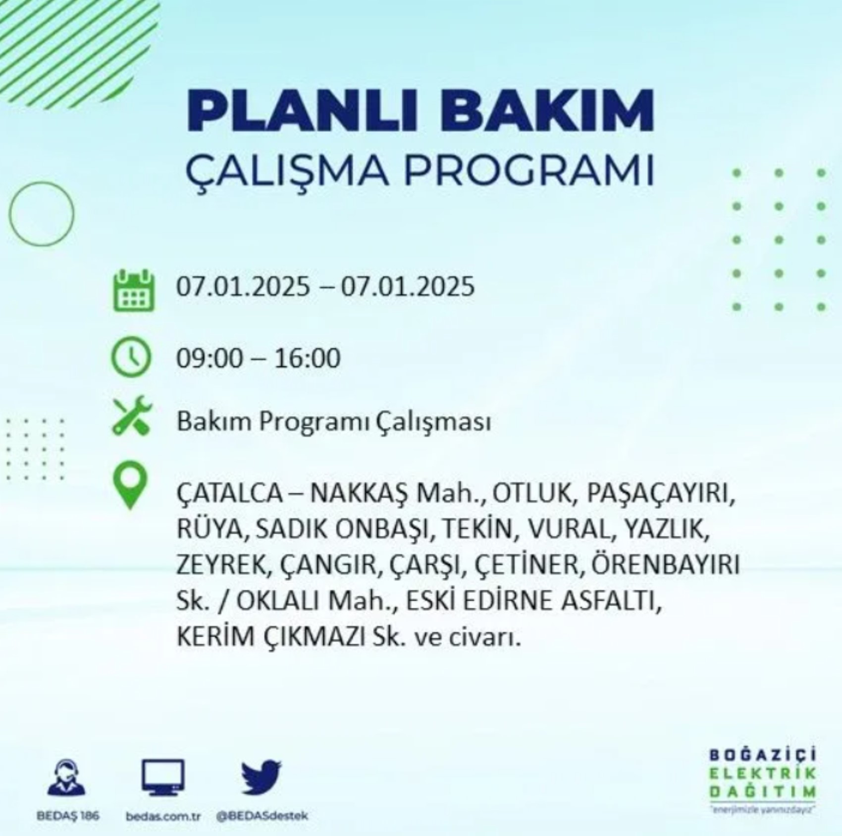 BEDAŞ açıkladı... İstanbul'da elektrik kesintisi: 7 Ocak'ta hangi mahalleler etkilenecek?