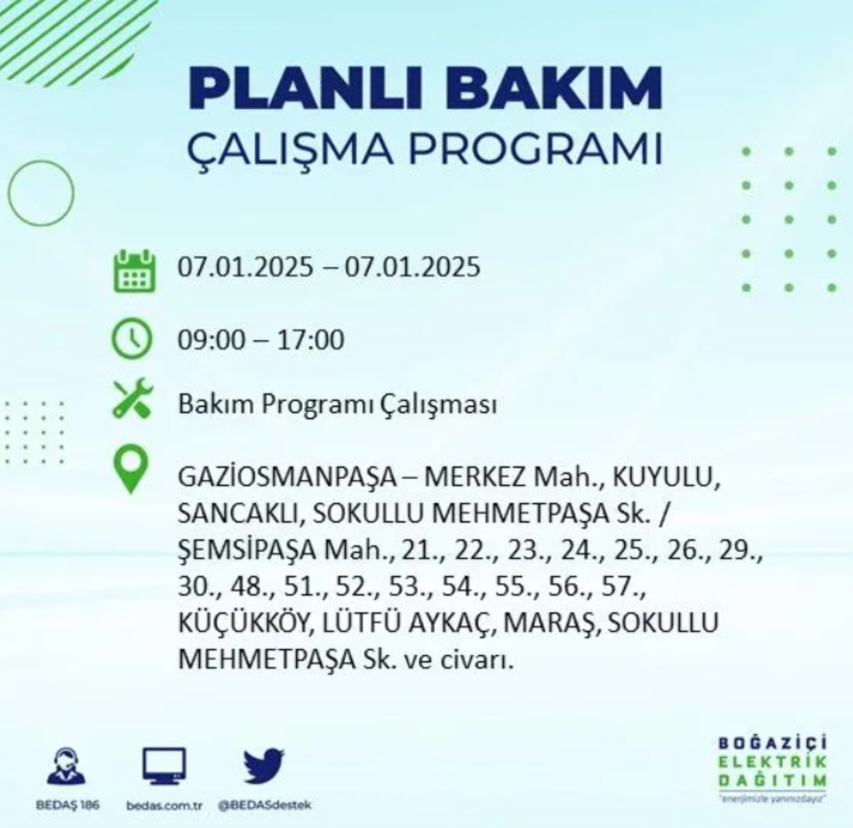 BEDAŞ açıkladı... İstanbul'da elektrik kesintisi: 7 Ocak'ta hangi mahalleler etkilenecek?