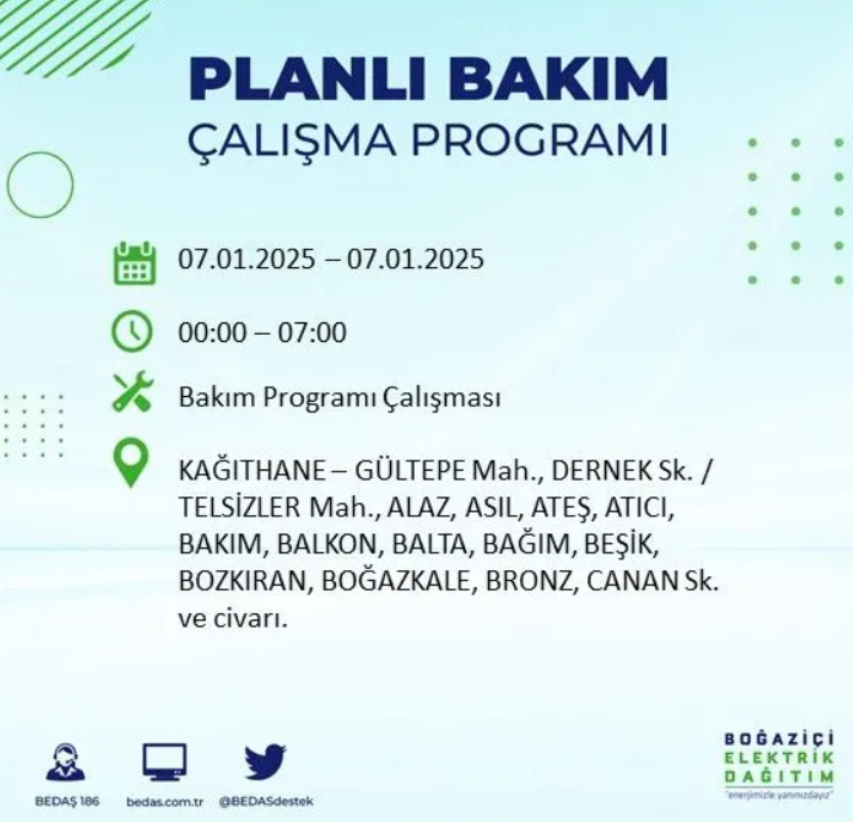 BEDAŞ açıkladı... İstanbul'da elektrik kesintisi: 7 Ocak'ta hangi mahalleler etkilenecek?