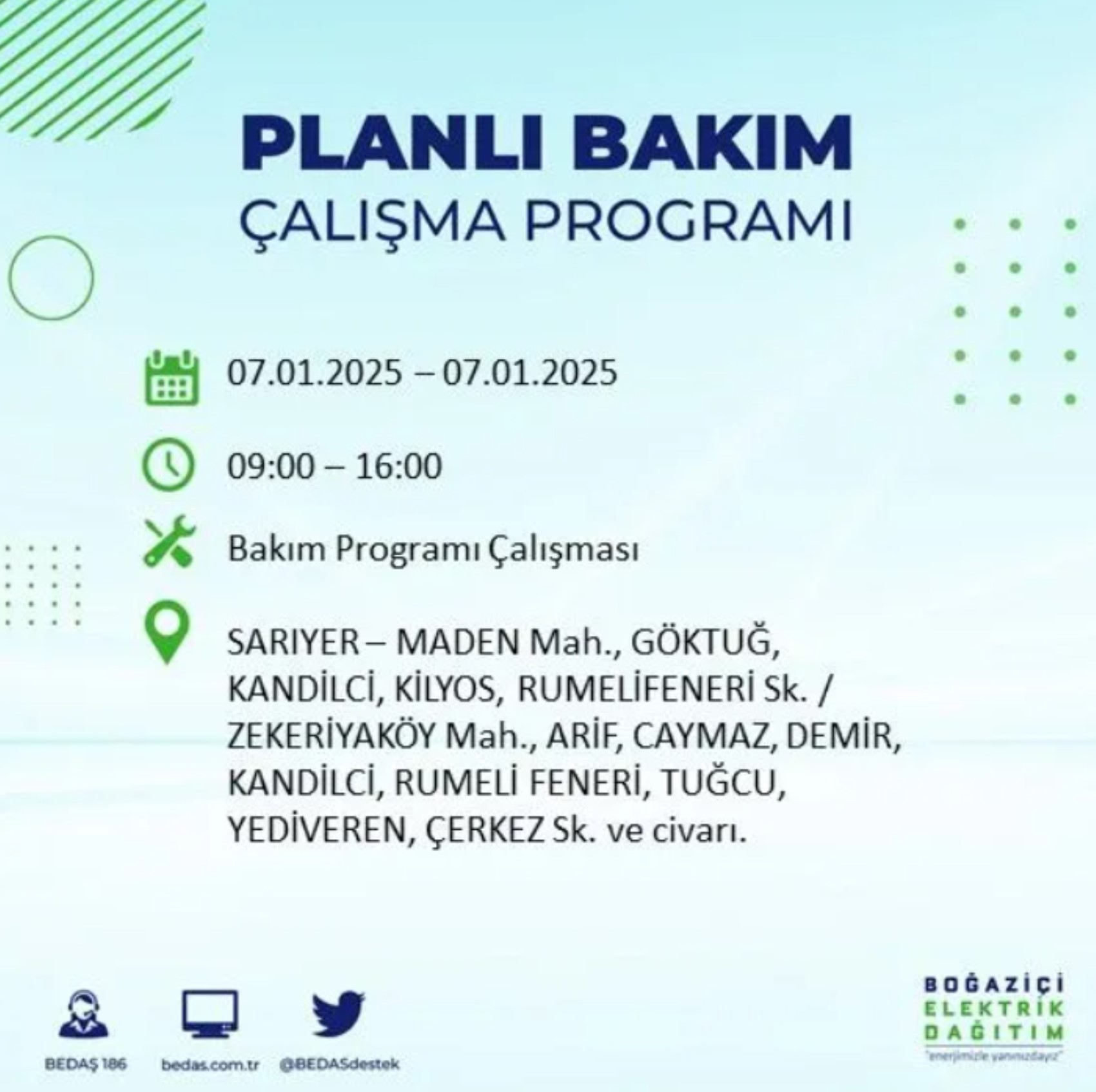 BEDAŞ açıkladı... İstanbul'da elektrik kesintisi: 7 Ocak'ta hangi mahalleler etkilenecek?