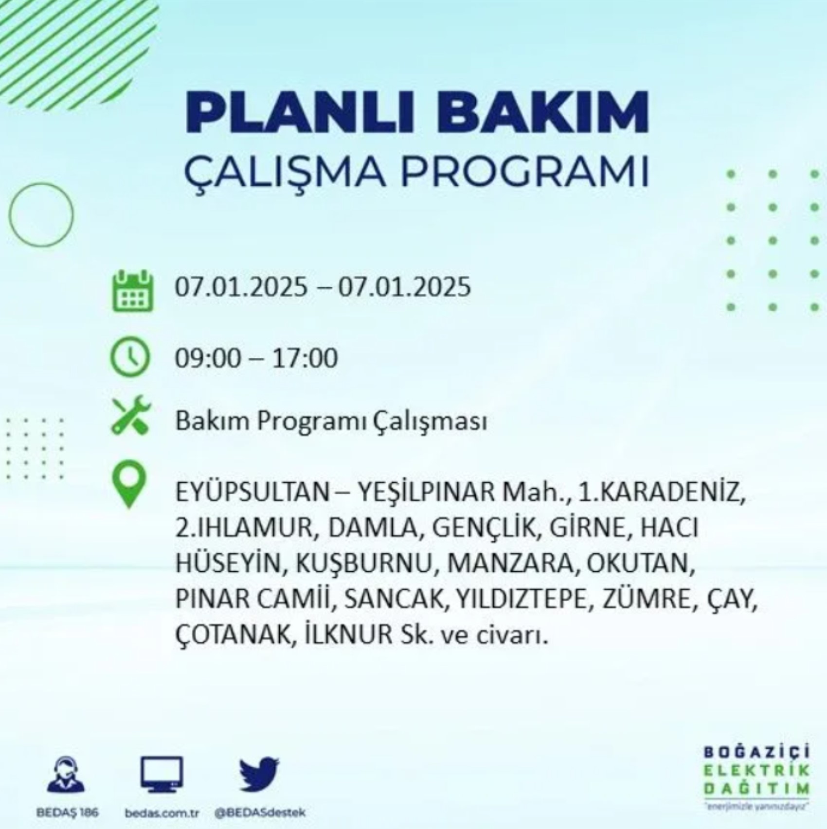 BEDAŞ açıkladı... İstanbul'da elektrik kesintisi: 7 Ocak'ta hangi mahalleler etkilenecek?