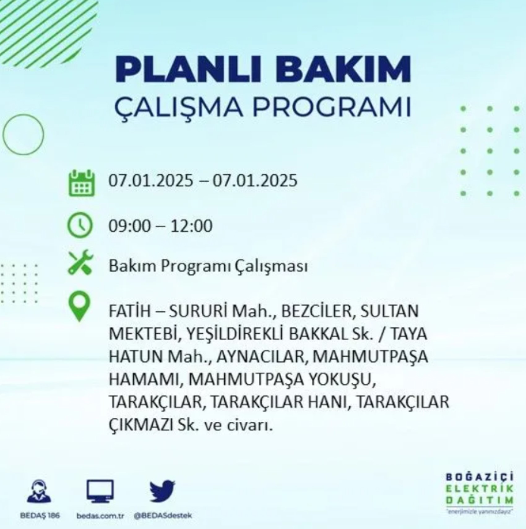 BEDAŞ açıkladı... İstanbul'da elektrik kesintisi: 7 Ocak'ta hangi mahalleler etkilenecek?