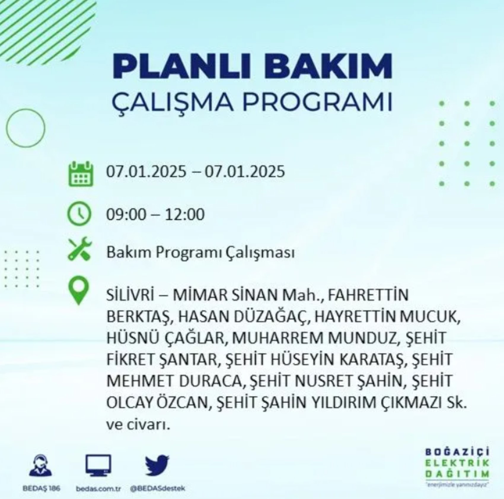 BEDAŞ açıkladı... İstanbul'da elektrik kesintisi: 7 Ocak'ta hangi mahalleler etkilenecek?