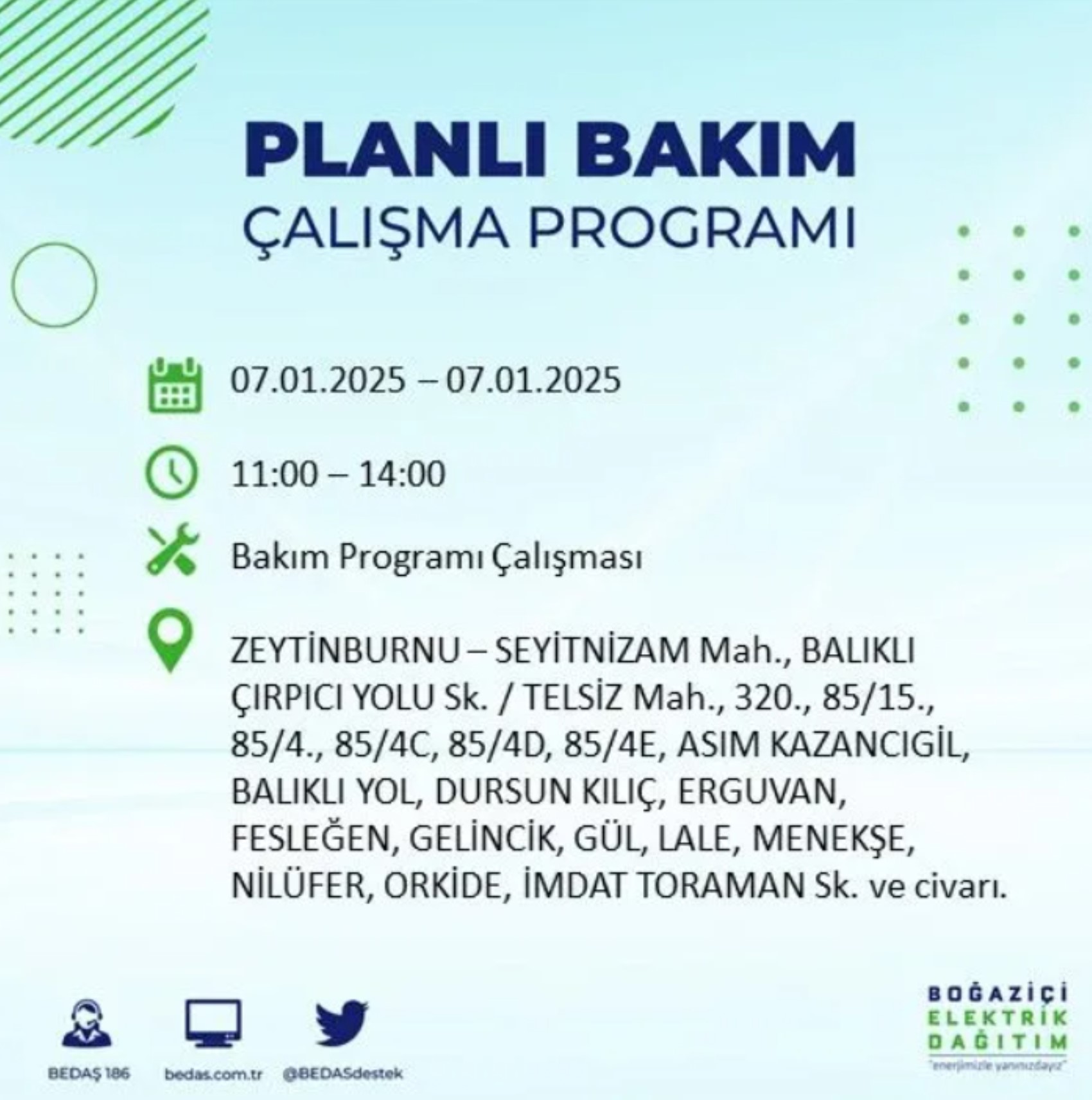 BEDAŞ açıkladı... İstanbul'da elektrik kesintisi: 7 Ocak'ta hangi mahalleler etkilenecek?