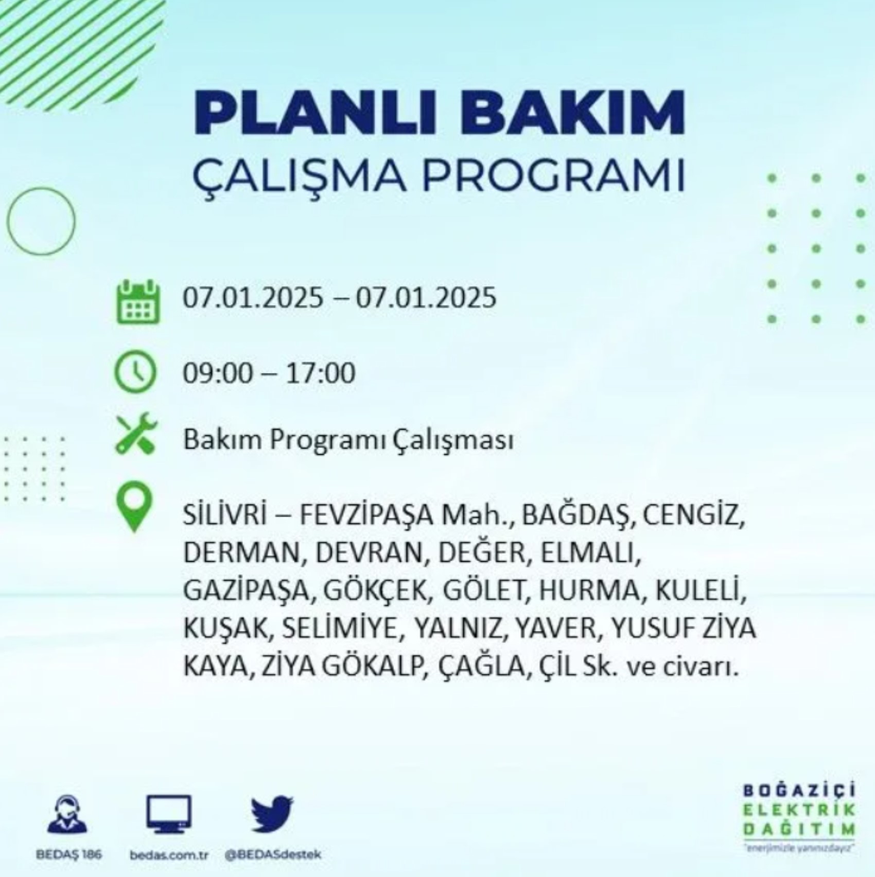 BEDAŞ açıkladı... İstanbul'da elektrik kesintisi: 7 Ocak'ta hangi mahalleler etkilenecek?