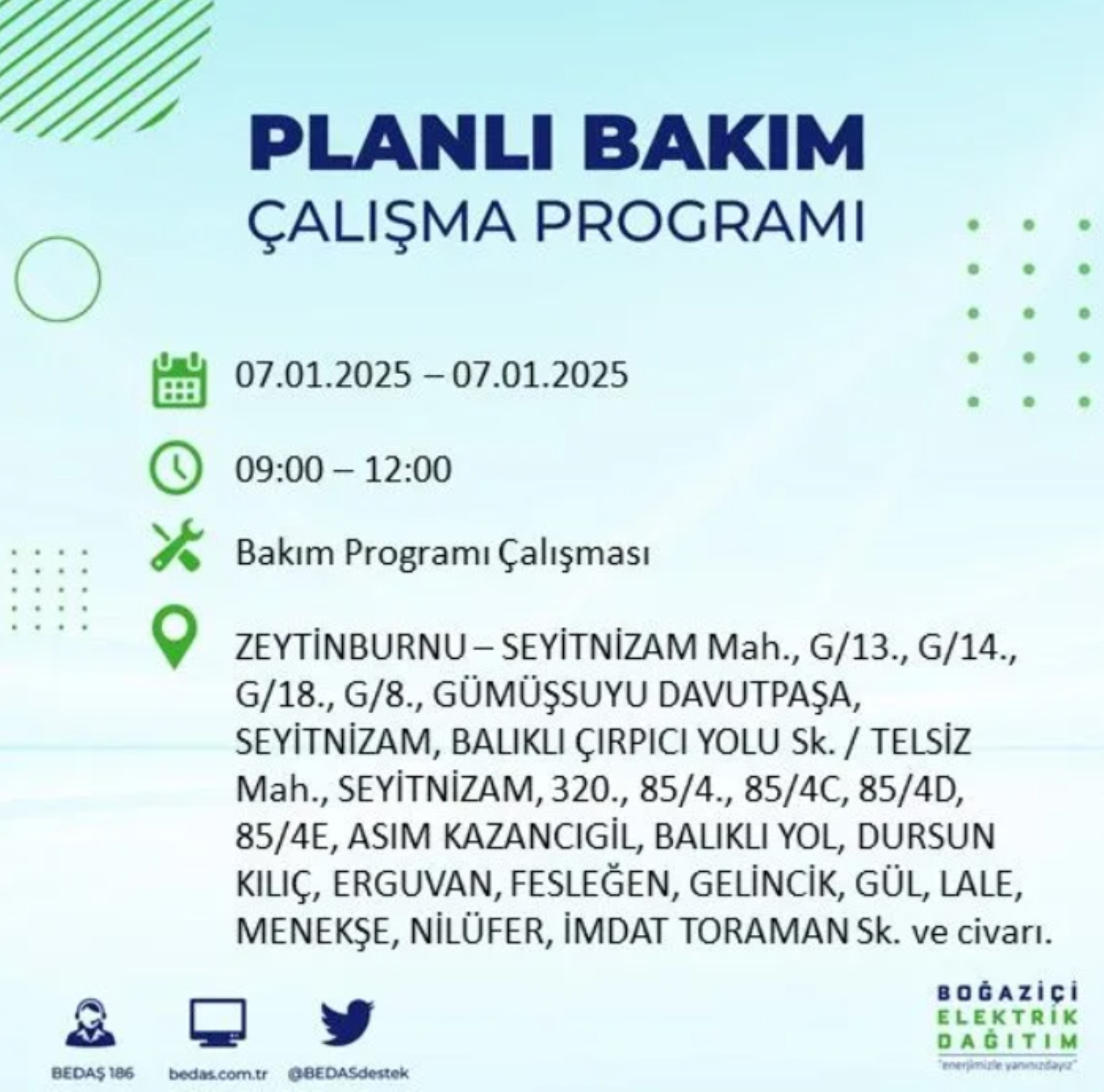 BEDAŞ açıkladı... İstanbul'da elektrik kesintisi: 7 Ocak'ta hangi mahalleler etkilenecek?