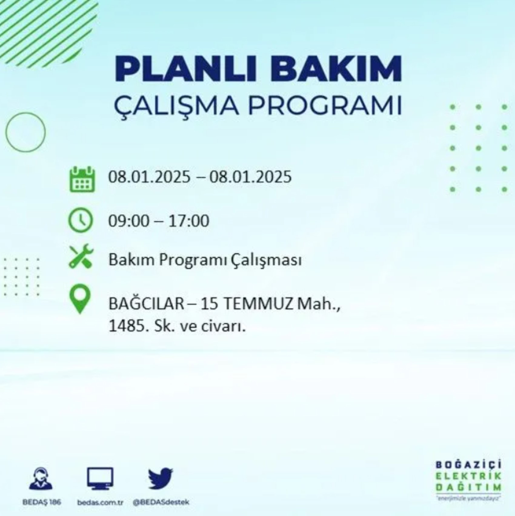 İstanbul'da elektrik kesintisi: BEDAŞ 8 Ocak'ta hangi ilçelerde kesinti yapacak?