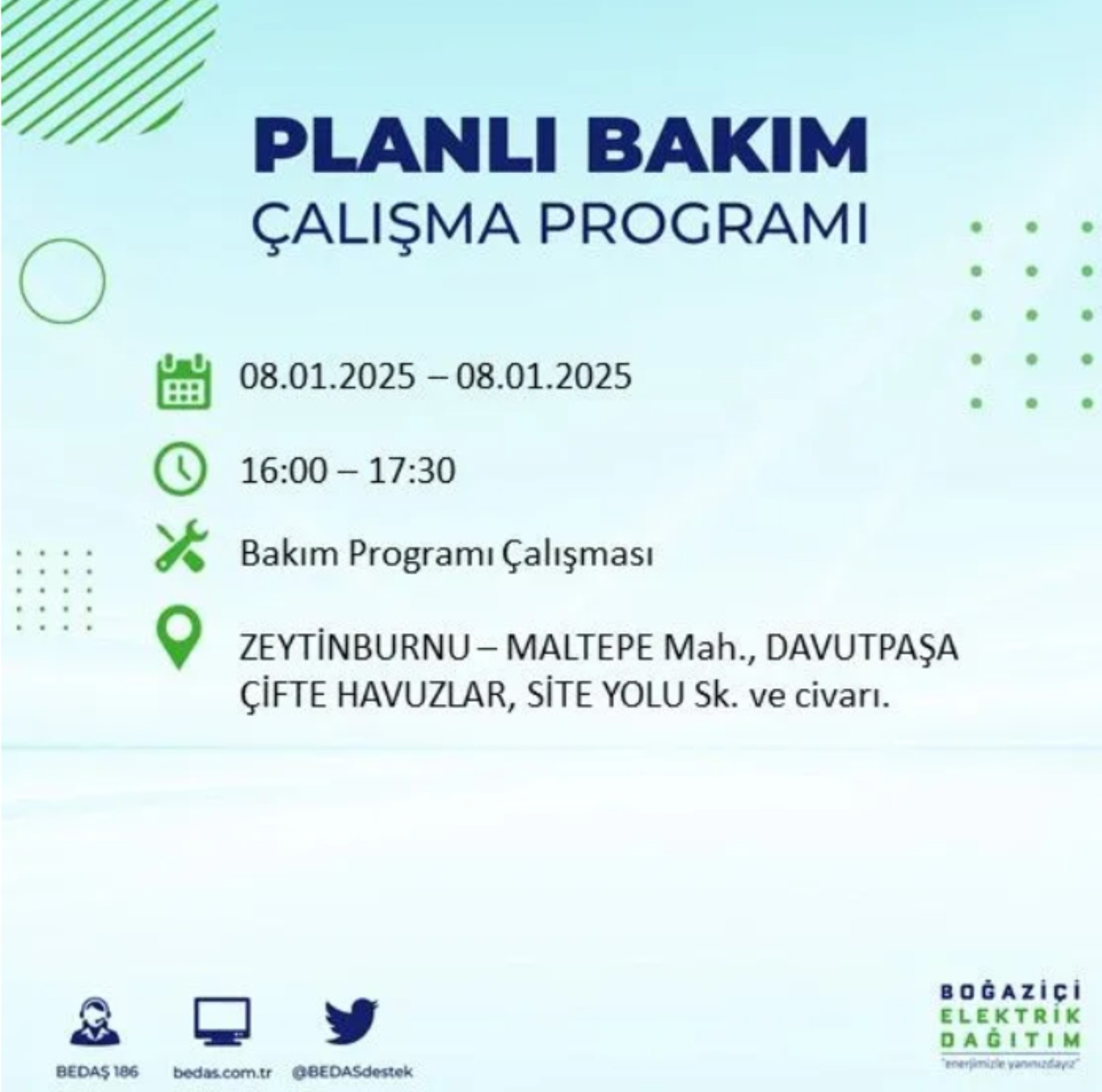 İstanbul'da elektrik kesintisi: BEDAŞ 8 Ocak'ta hangi ilçelerde kesinti yapacak?