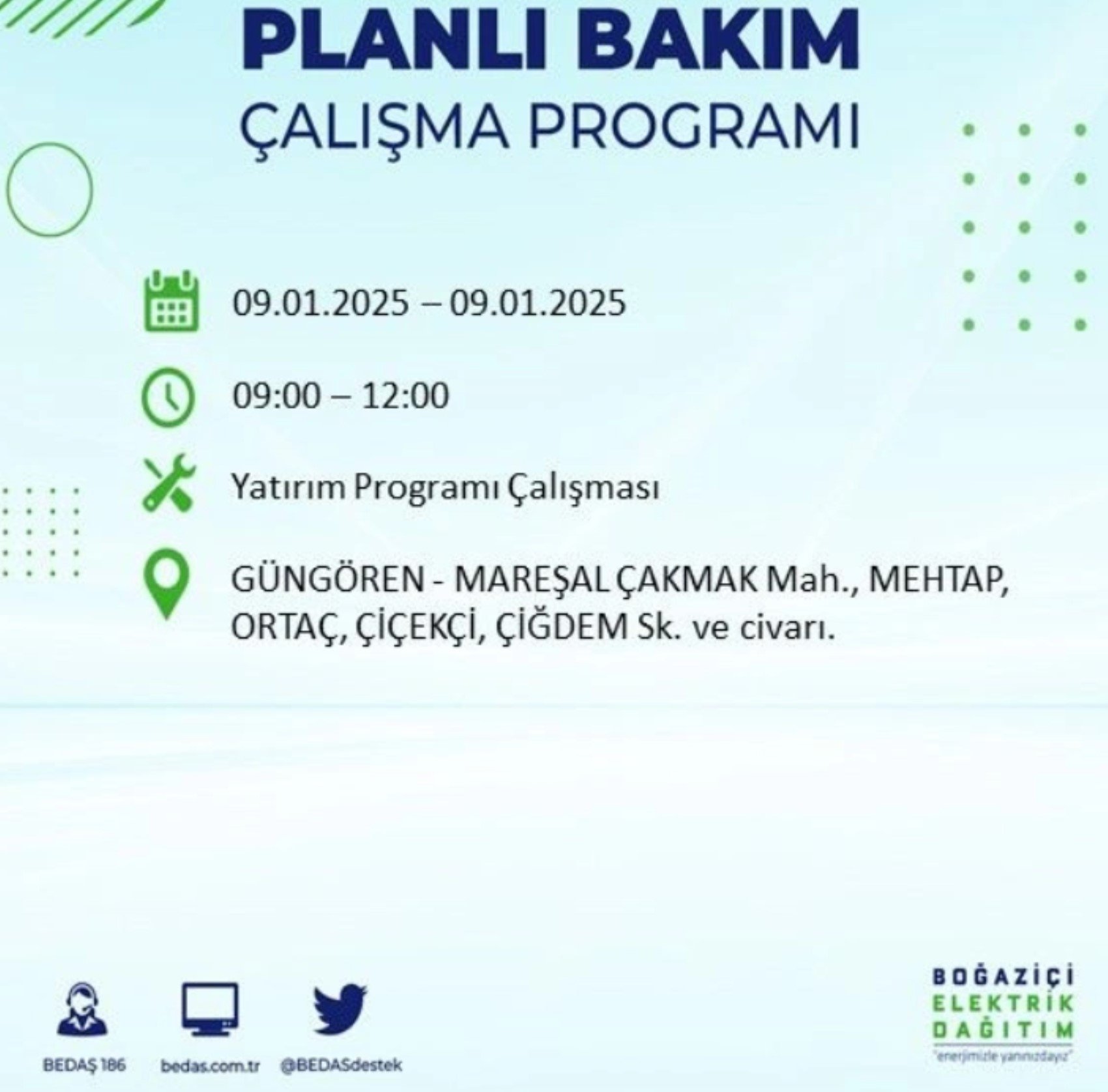 BEDAŞ açıkladı... İstanbul'da elektrik kesintisi: 9 Ocak'ta hangi mahalleler etkilenecek?