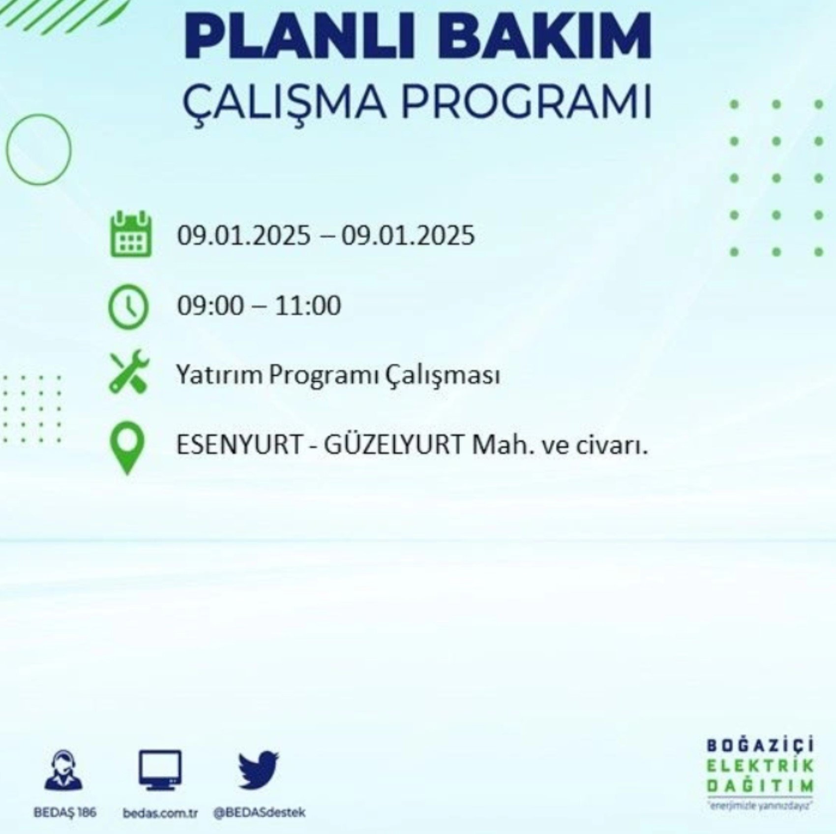 BEDAŞ açıkladı... İstanbul'da elektrik kesintisi: 9 Ocak'ta hangi mahalleler etkilenecek?