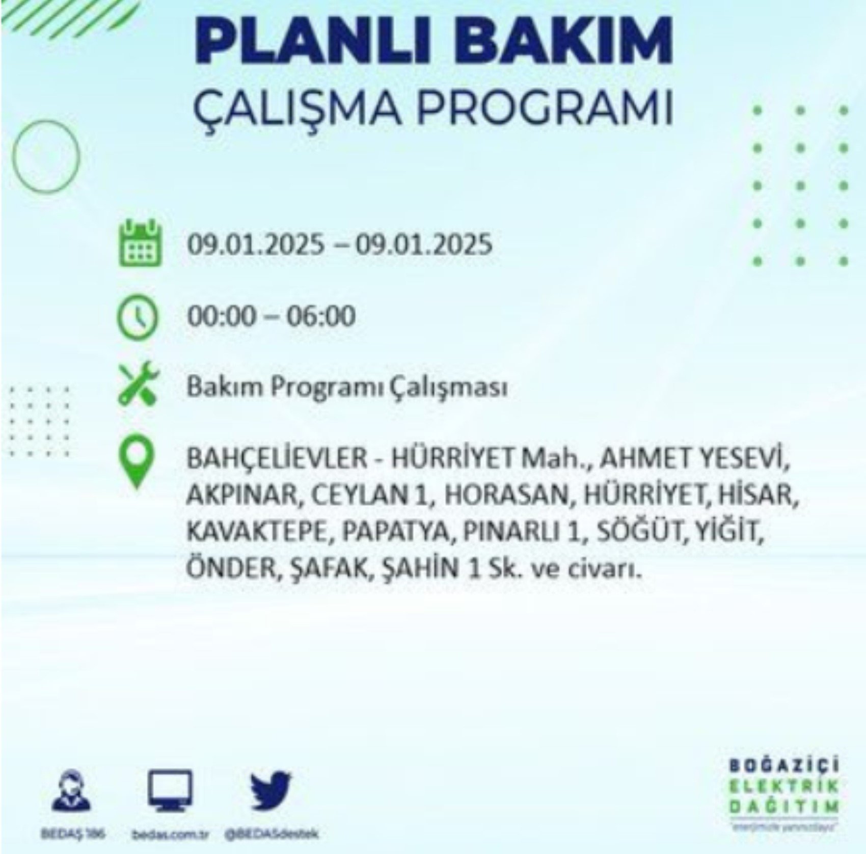 BEDAŞ açıkladı... İstanbul'da elektrik kesintisi: 9 Ocak'ta hangi mahalleler etkilenecek?