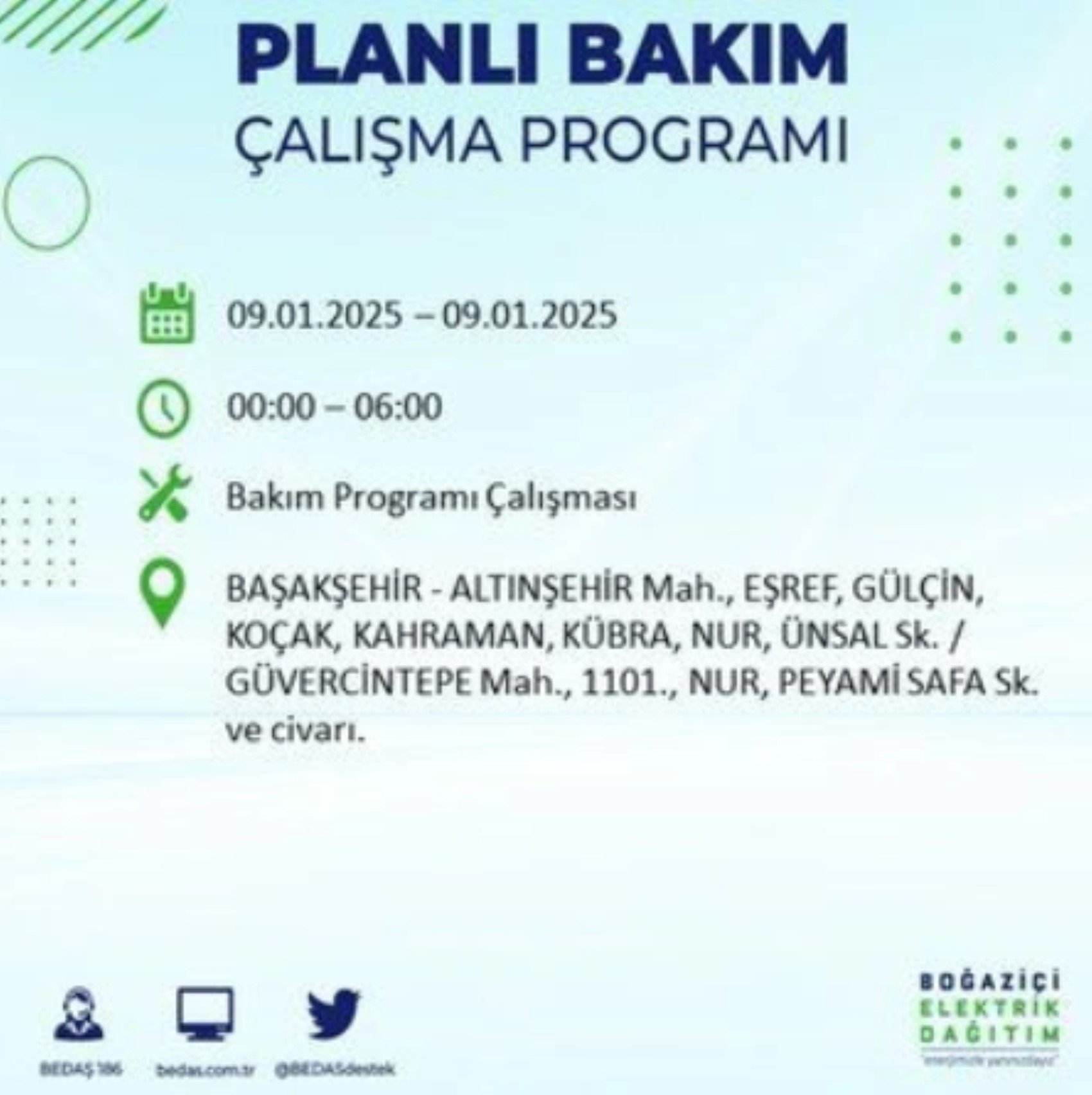 BEDAŞ açıkladı... İstanbul'da elektrik kesintisi: 9 Ocak'ta hangi mahalleler etkilenecek?