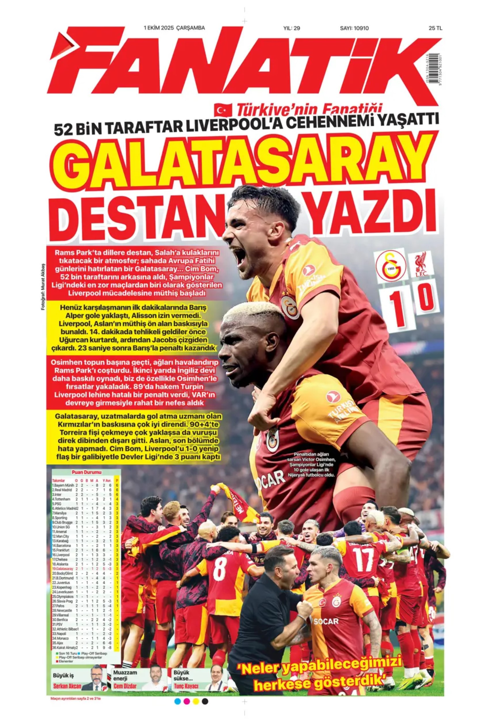 Gazeteler, Galatasaray'ın Liverpool zaferini nasıl gördü? 'Ali Sami Yen cehennemi'