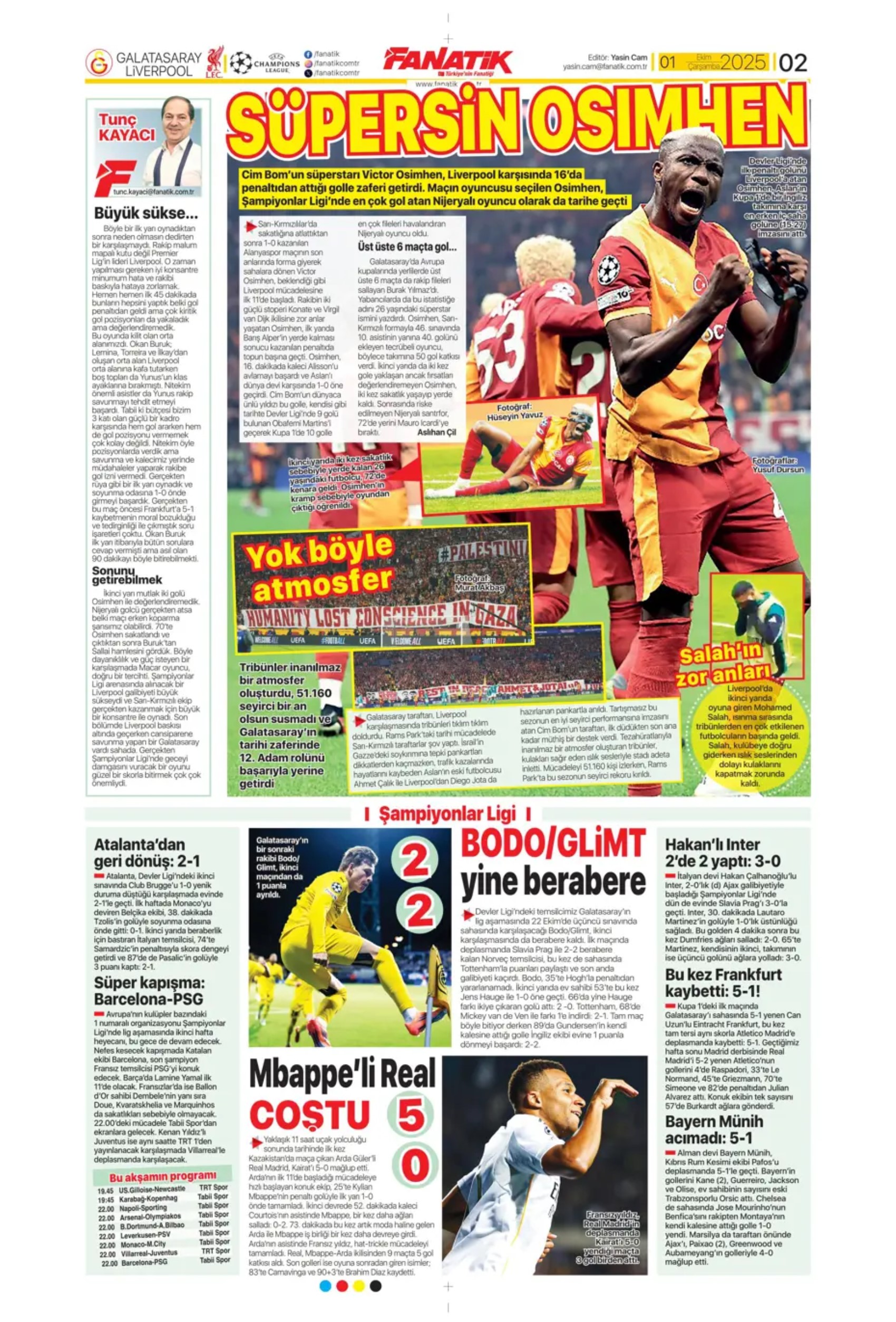 Gazeteler, Galatasaray'ın Liverpool zaferini nasıl gördü? 'Ali Sami Yen cehennemi'