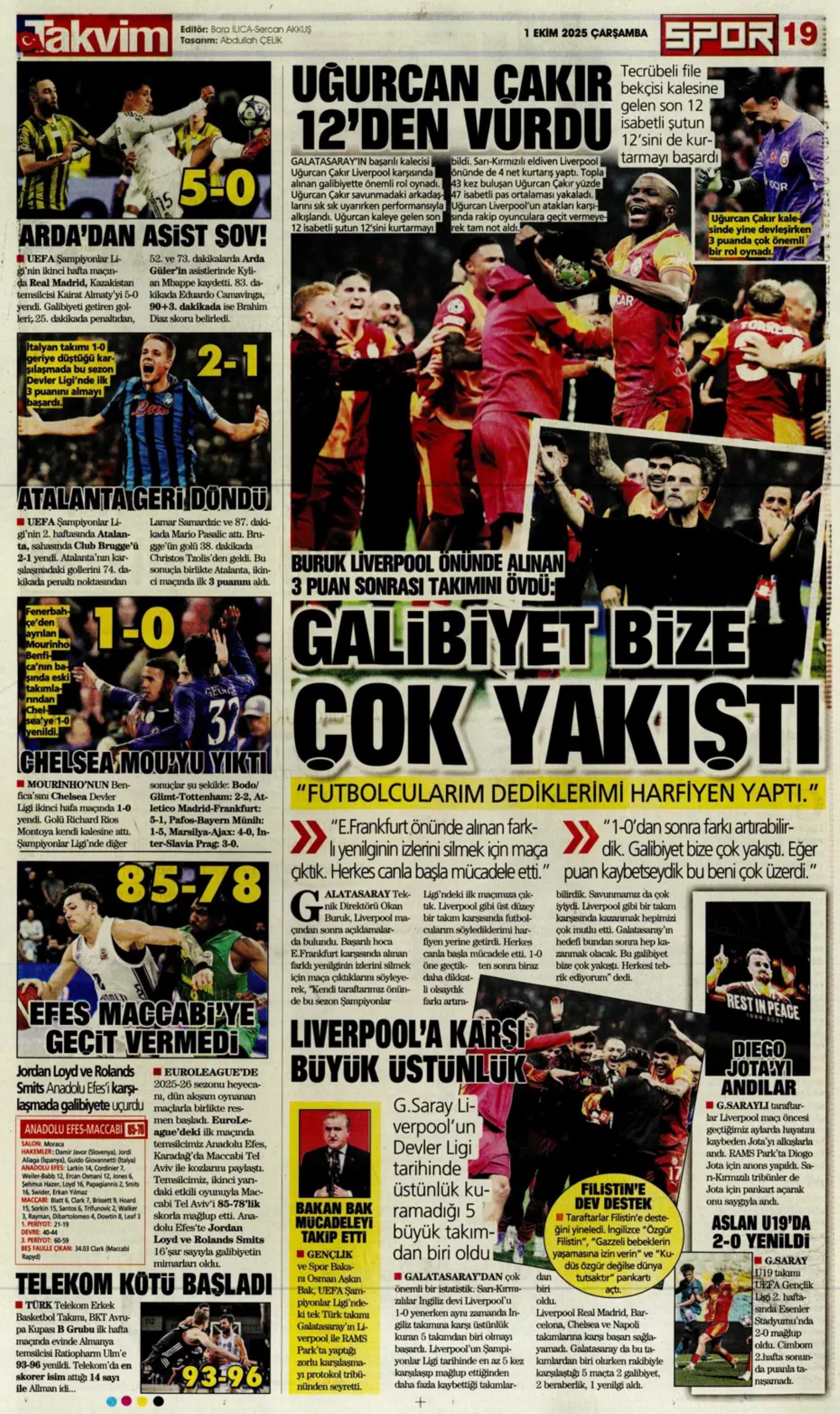 Gazeteler, Galatasaray'ın Liverpool zaferini nasıl gördü? 'Ali Sami Yen cehennemi'