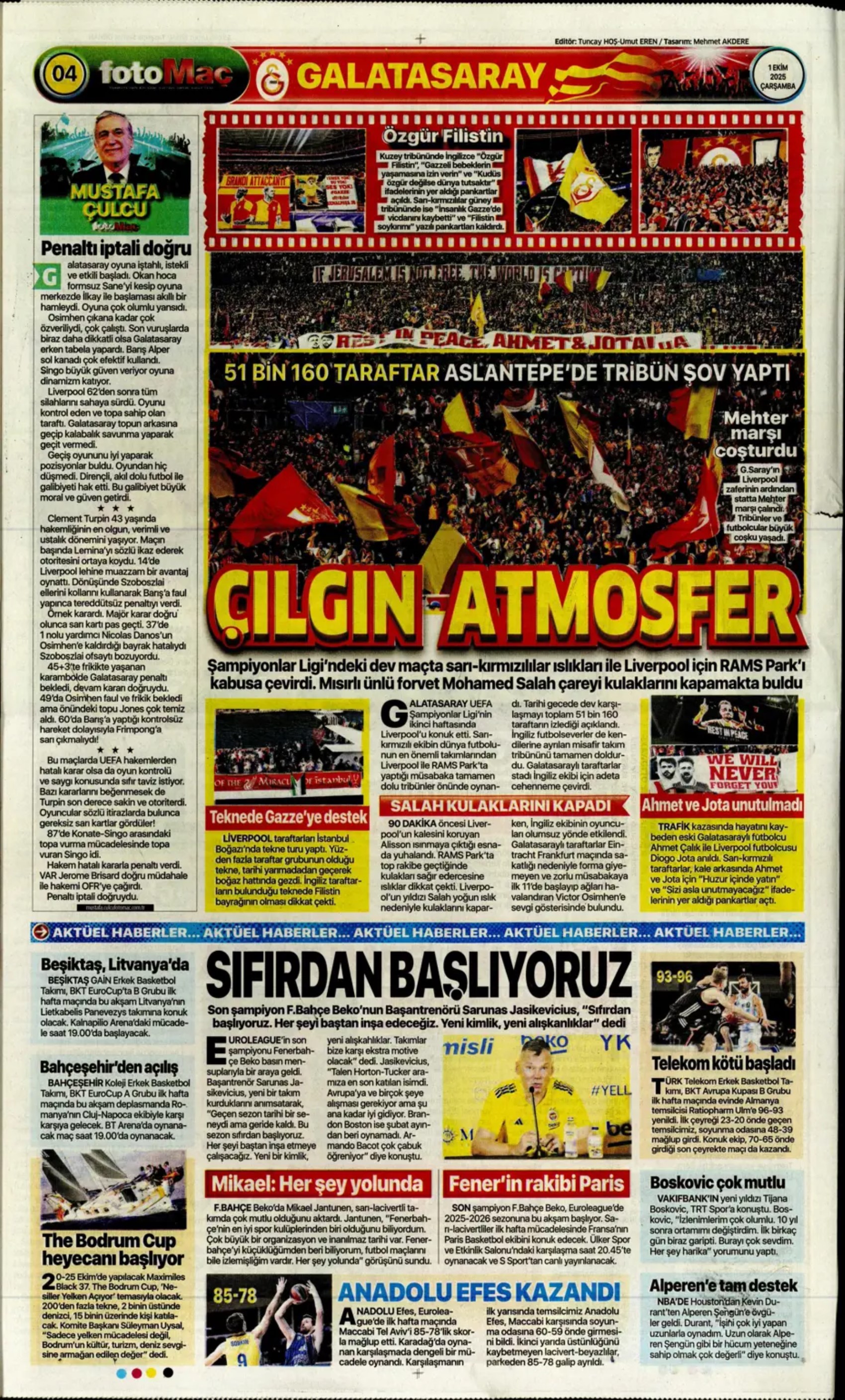 Gazeteler, Galatasaray'ın Liverpool zaferini nasıl gördü? 'Ali Sami Yen cehennemi'