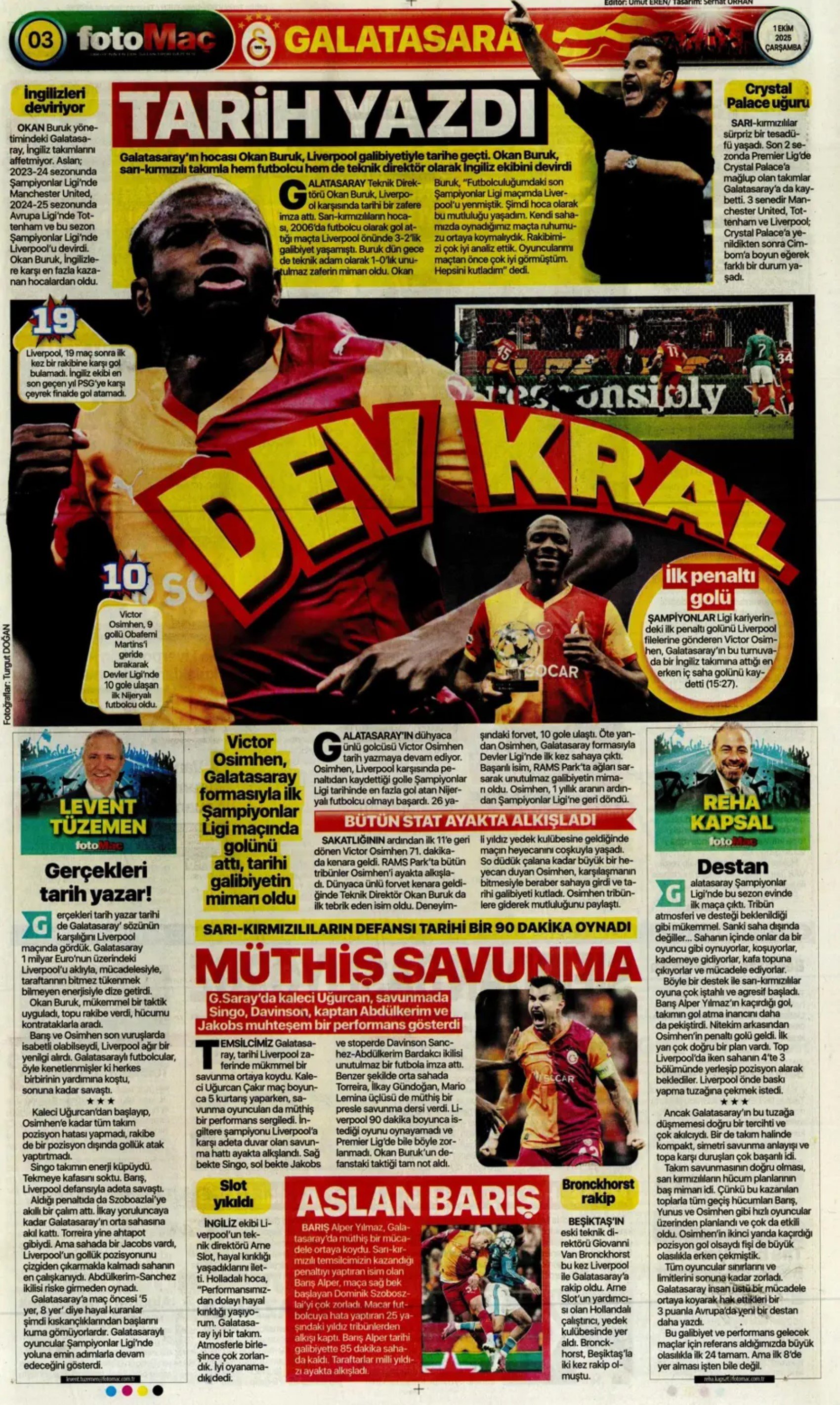 Gazeteler, Galatasaray'ın Liverpool zaferini nasıl gördü? 'Ali Sami Yen cehennemi'