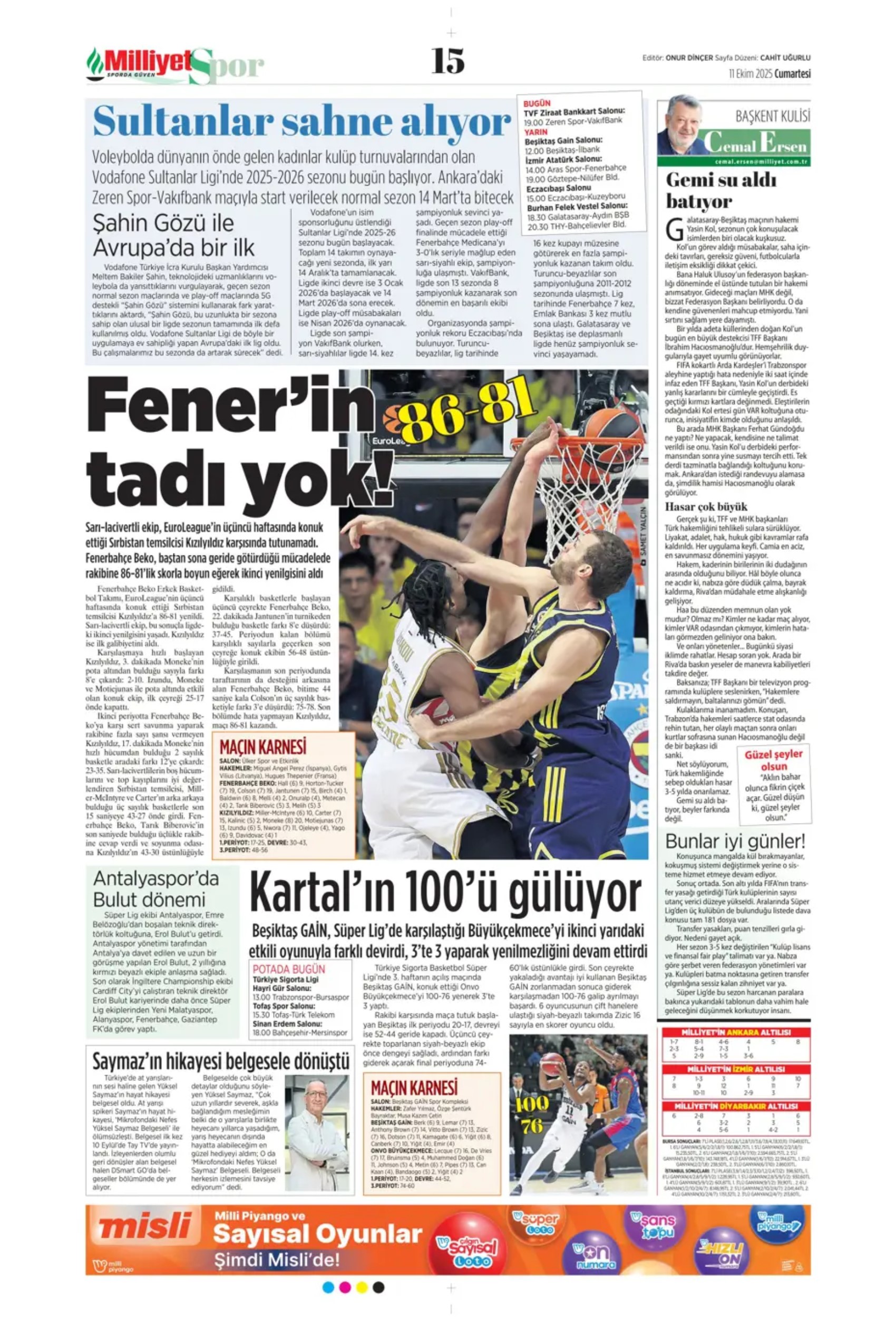 Sporda günün manşetleri... Sergen Yalçın'ın transferde sıradaki hedefi belli oldu: Milli futbolcuyla temasa geçildi