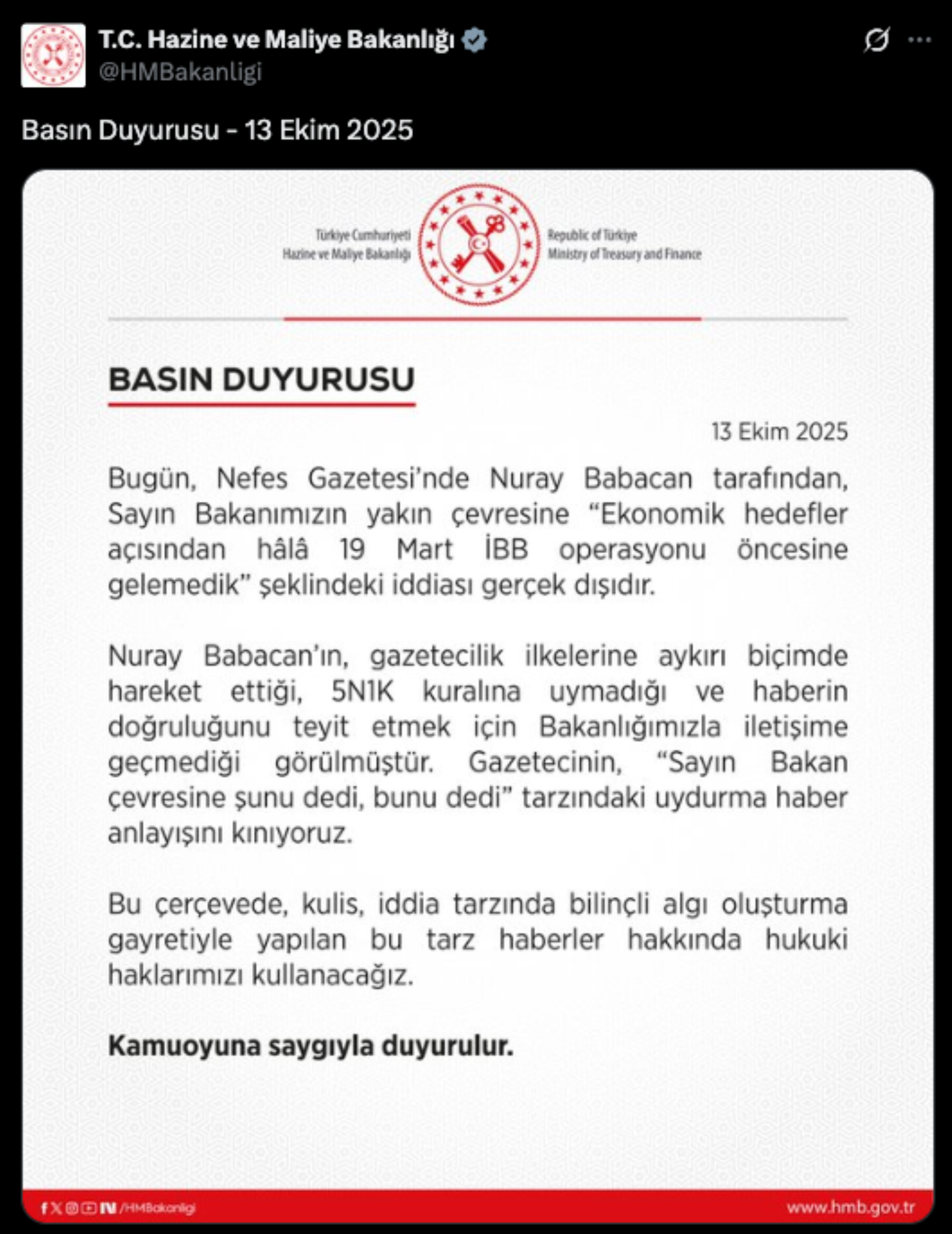 İddia: Mehmet Şimşek'ten yakın çevresine 19 Mart itirafı! Bakanlıktan açıklama geldi