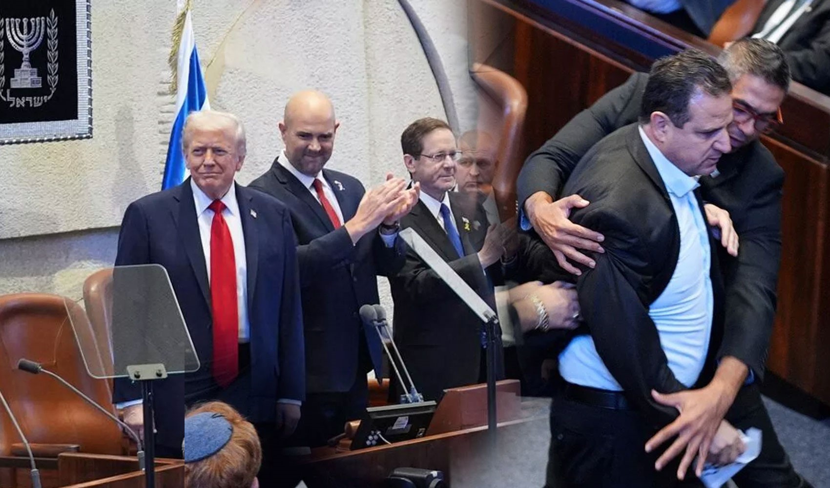 Trump, İsrail meclisinde protesto edildi!