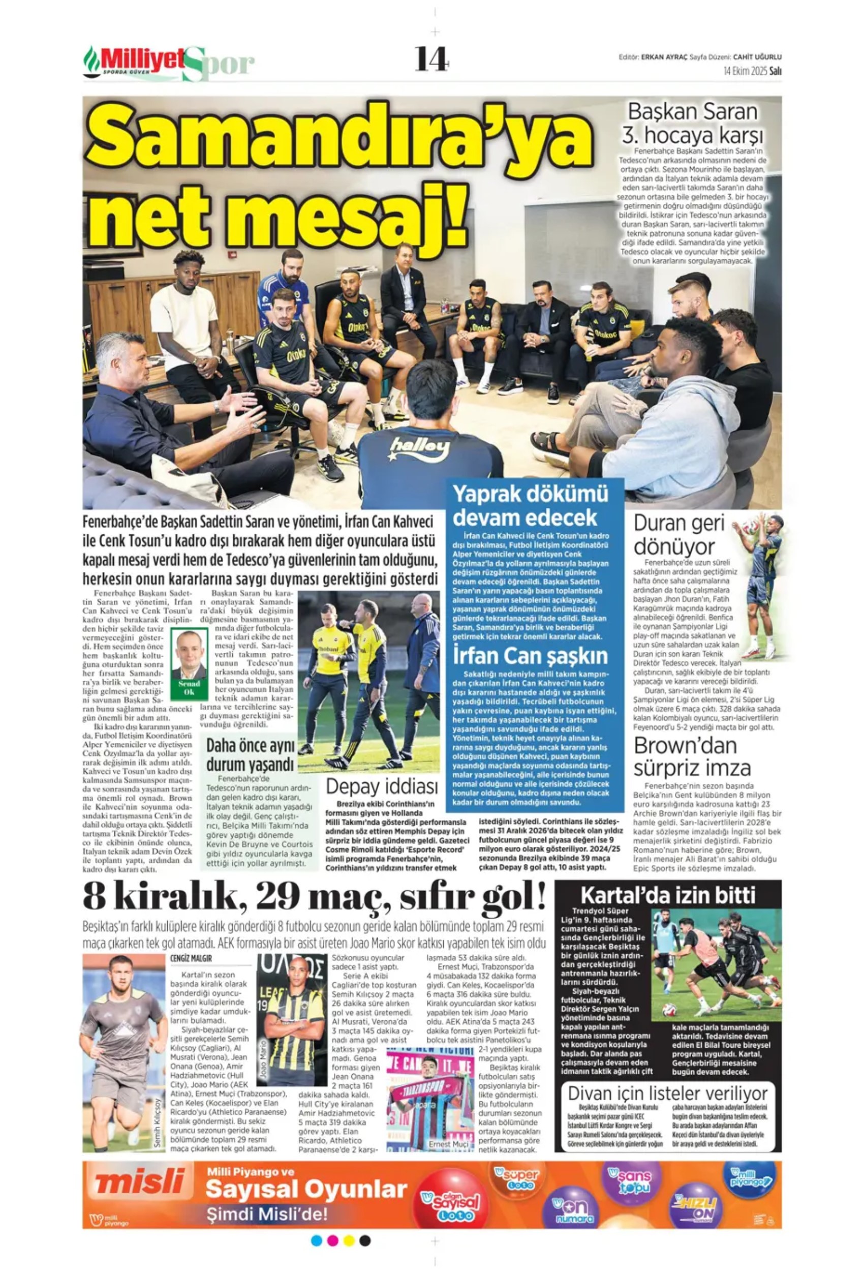 Sporda günün manşetleri... Sürpriz İrfan Can Kahveci gelişmesi: Ezeli rakip devreye girdi