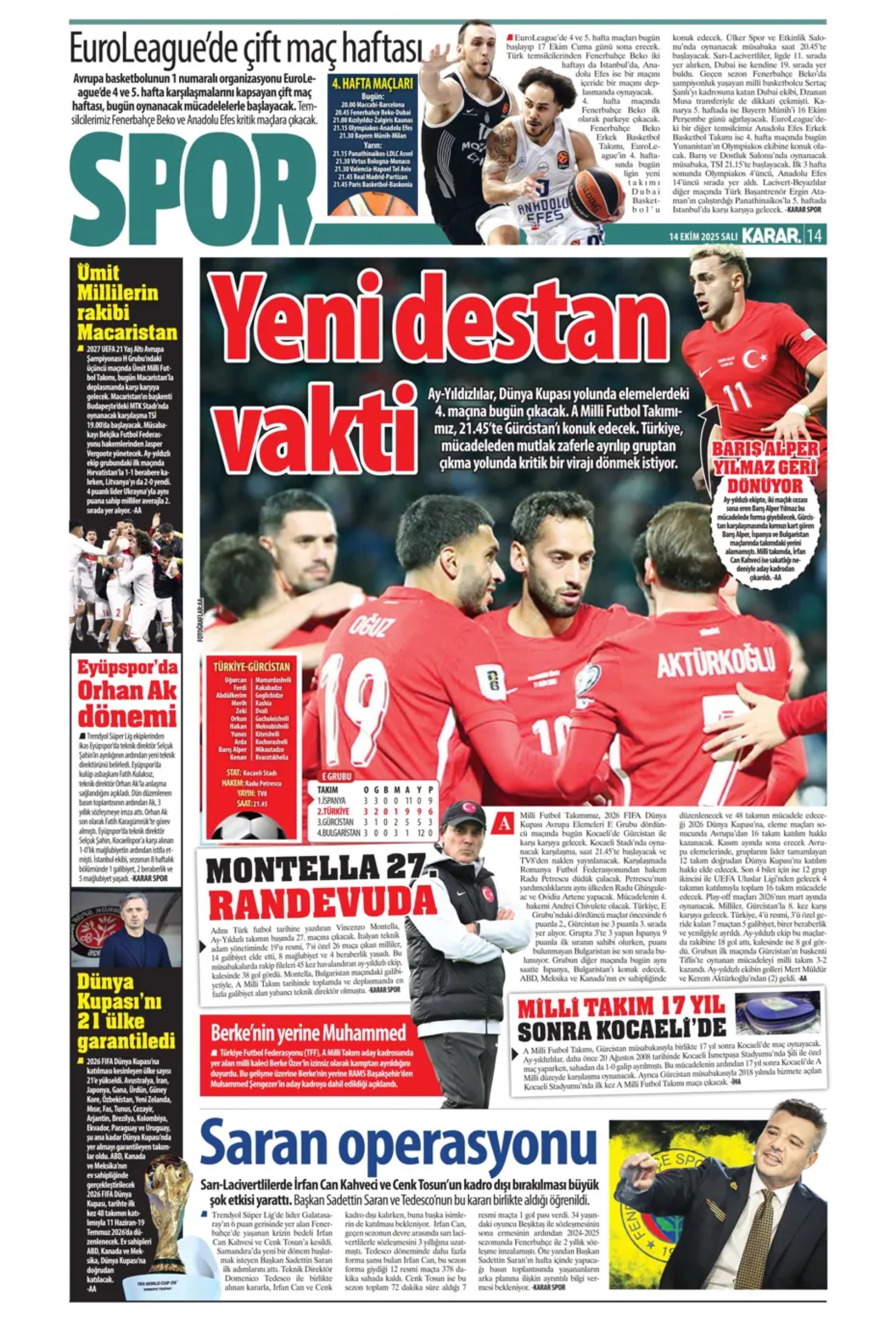 Sporda günün manşetleri... Sürpriz İrfan Can Kahveci gelişmesi: Ezeli rakip devreye girdi