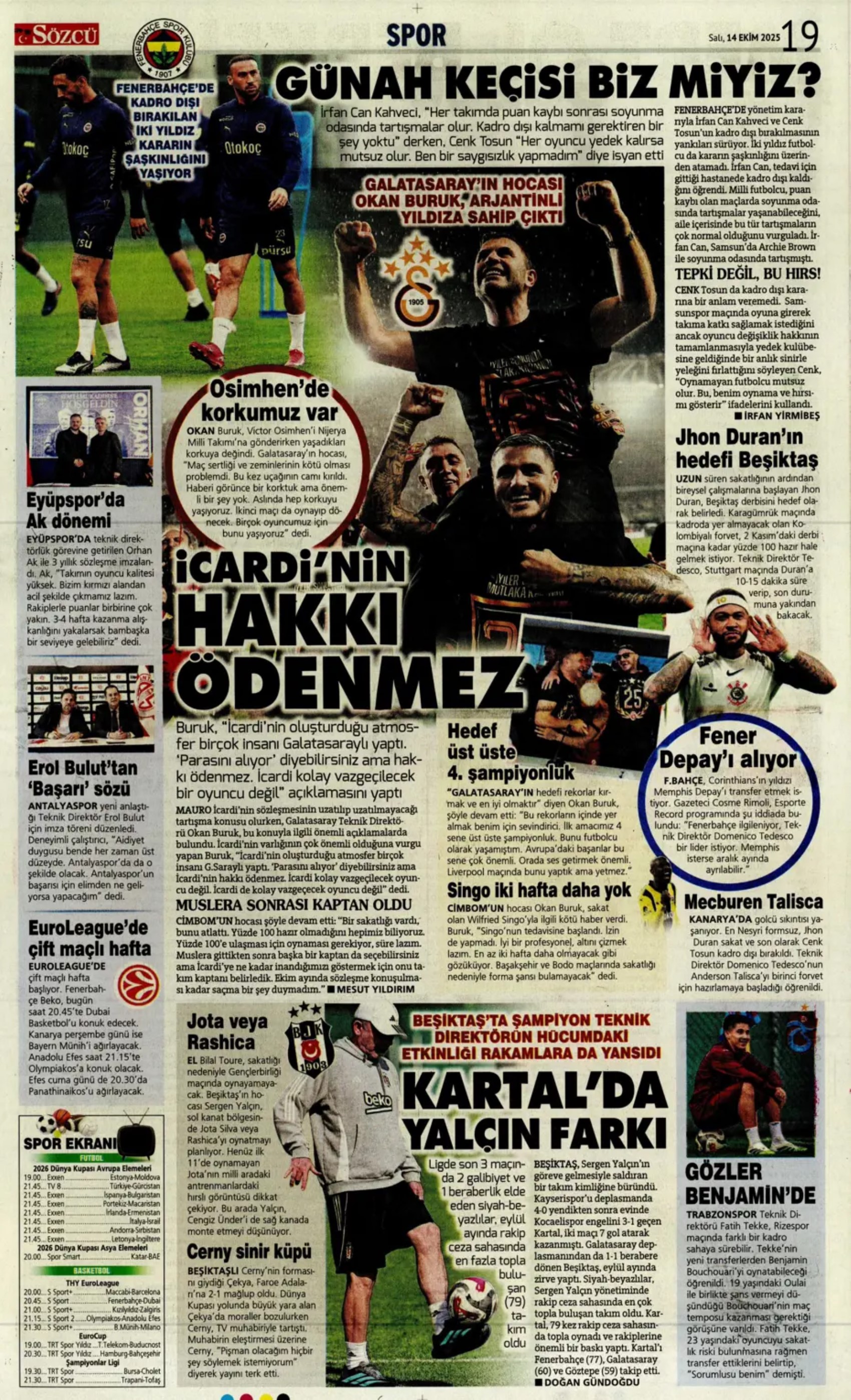 Sporda günün manşetleri... Sürpriz İrfan Can Kahveci gelişmesi: Ezeli rakip devreye girdi