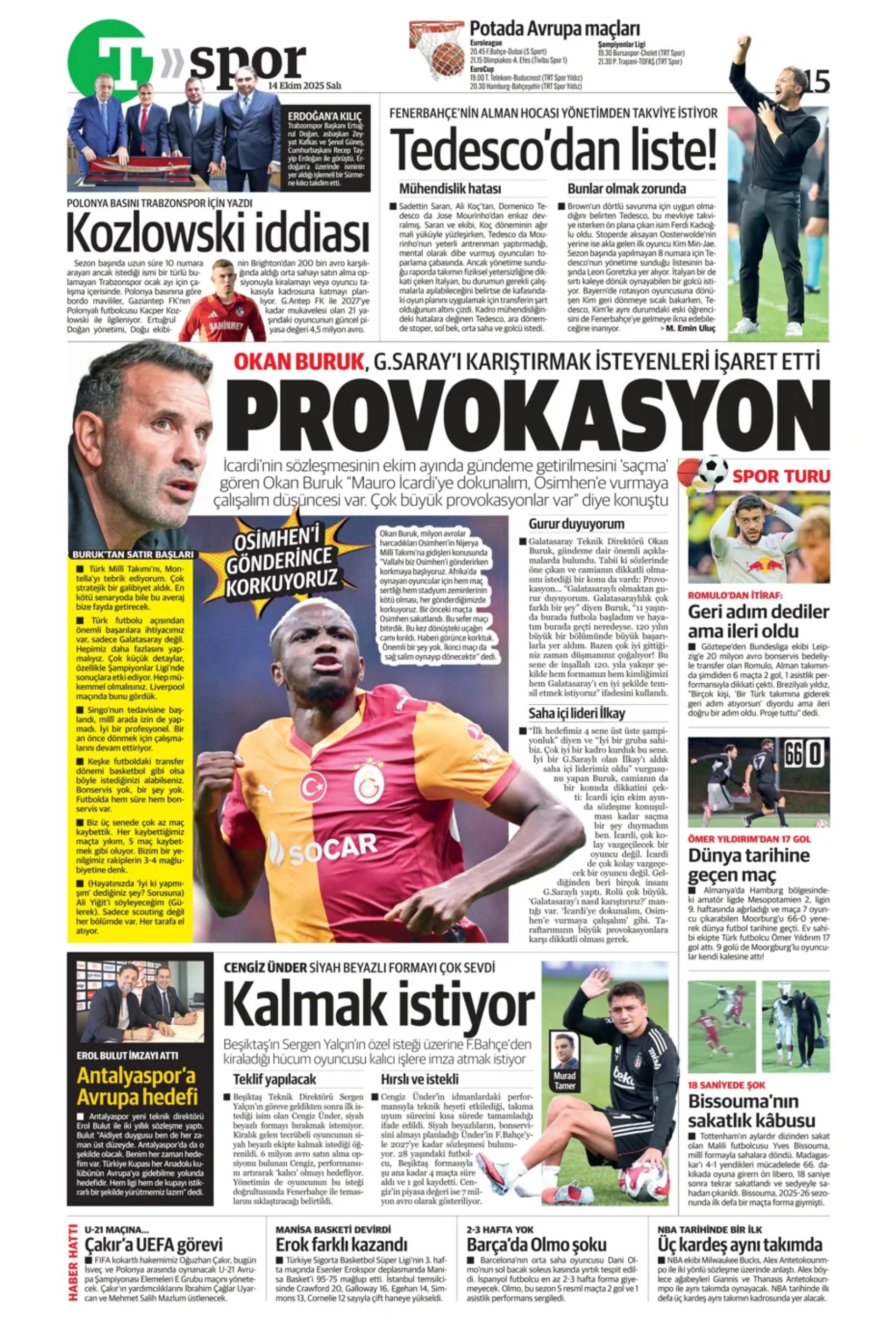 Sporda günün manşetleri... Sürpriz İrfan Can Kahveci gelişmesi: Ezeli rakip devreye girdi